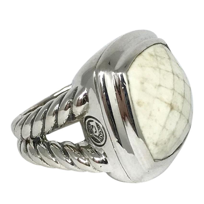 David Yurman Albion Ring with White Agate