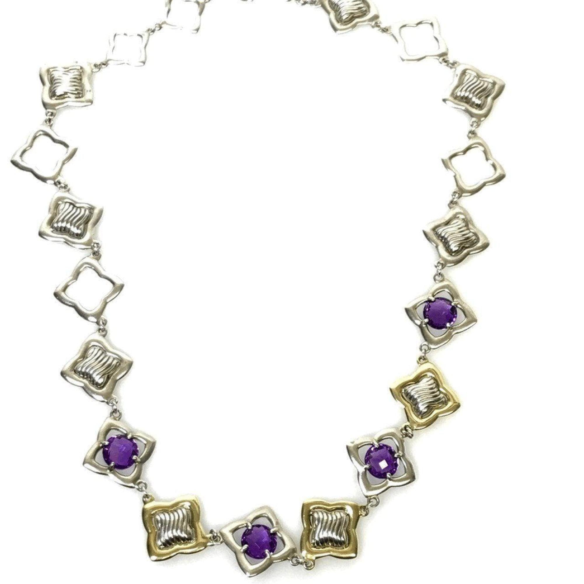 David Yurman Amethyst Quatrefoil Necklace