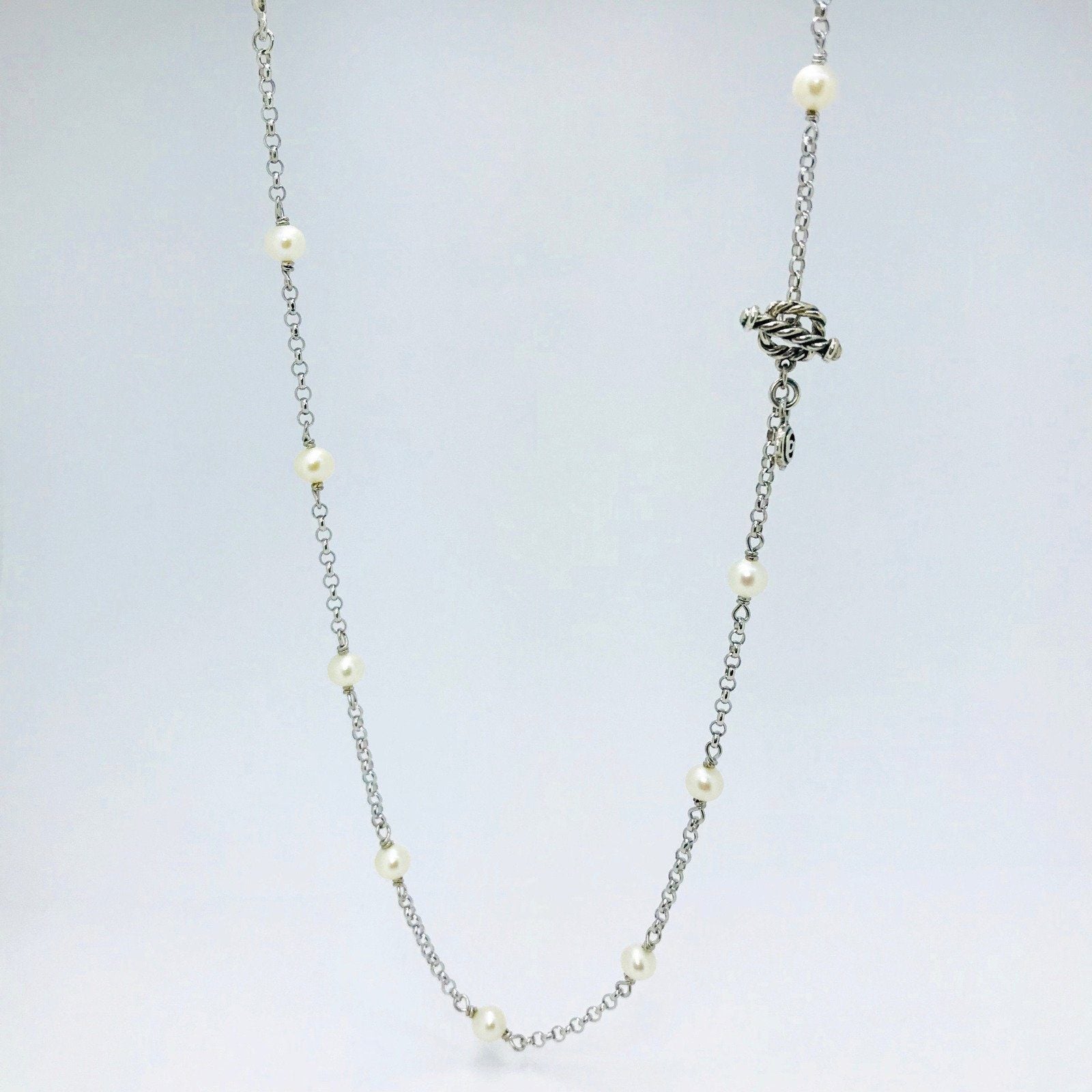 David Yurman Bead Chain Necklace with Pearls