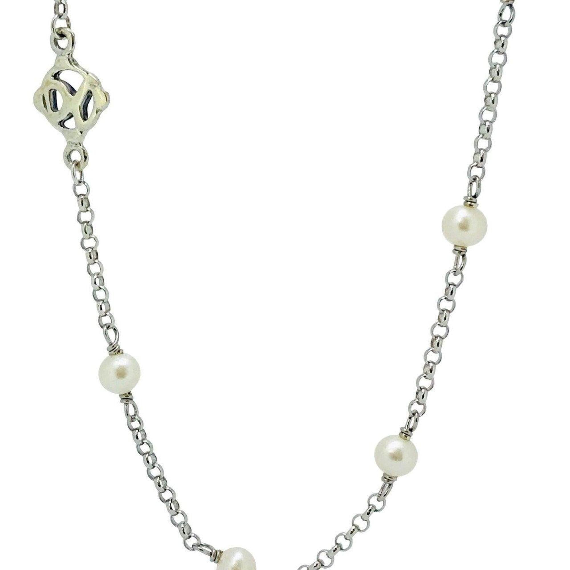 David Yurman Bead Chain Necklace with Pearls