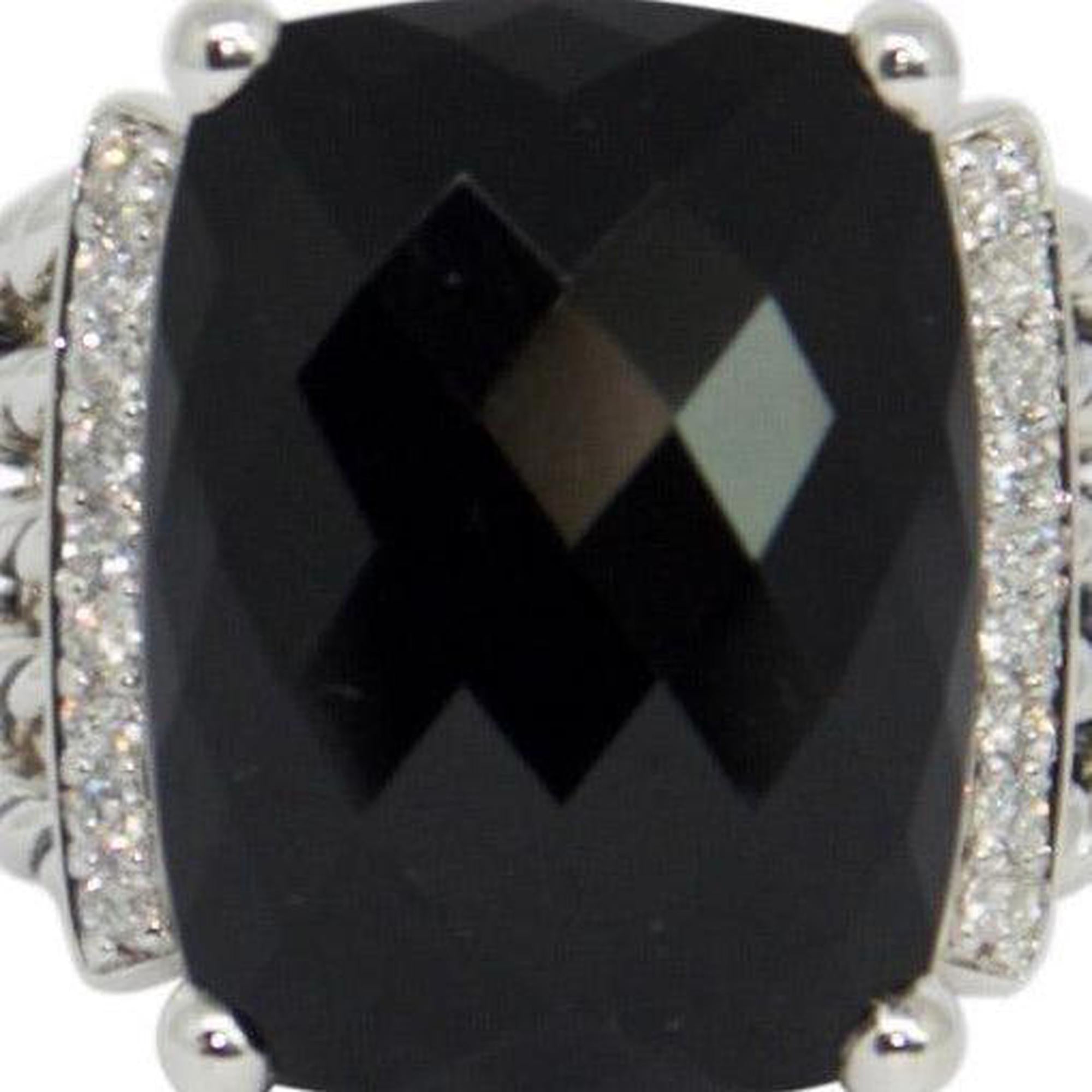 David Yurman Black Onyx and Diamond Wheaton Ring