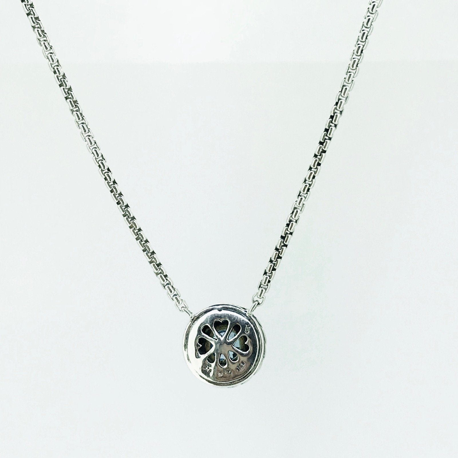 David Yurman Blue Topaz Classic Cookie Pendant Necklace