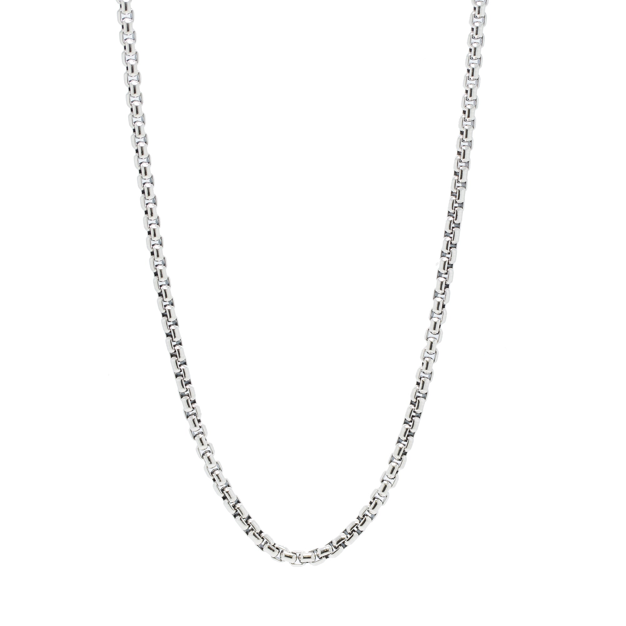 David Yurman Box Chain Necklace with 14k Yellow Gold Decal, 3.6 mm