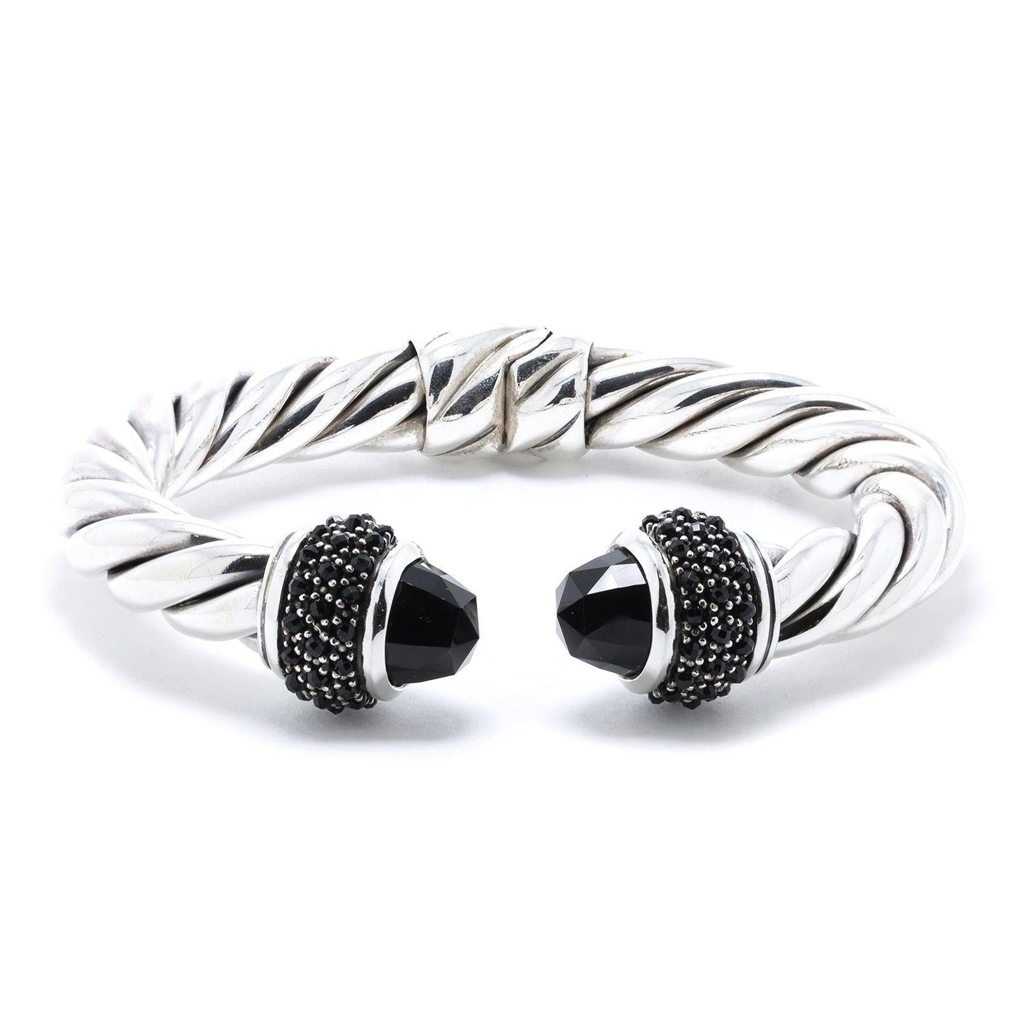 David Yurman Cable Bracelet with Black Onyx