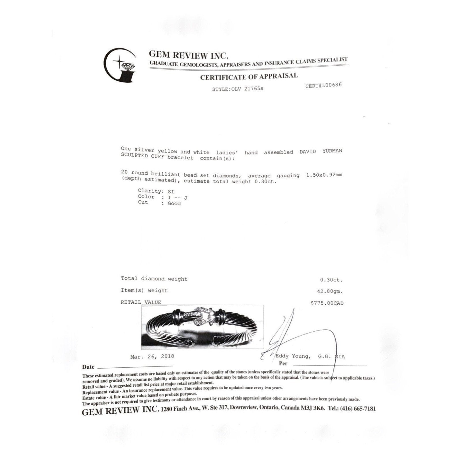 David Yurman Cable Classic Buckle Cuff Bracelet