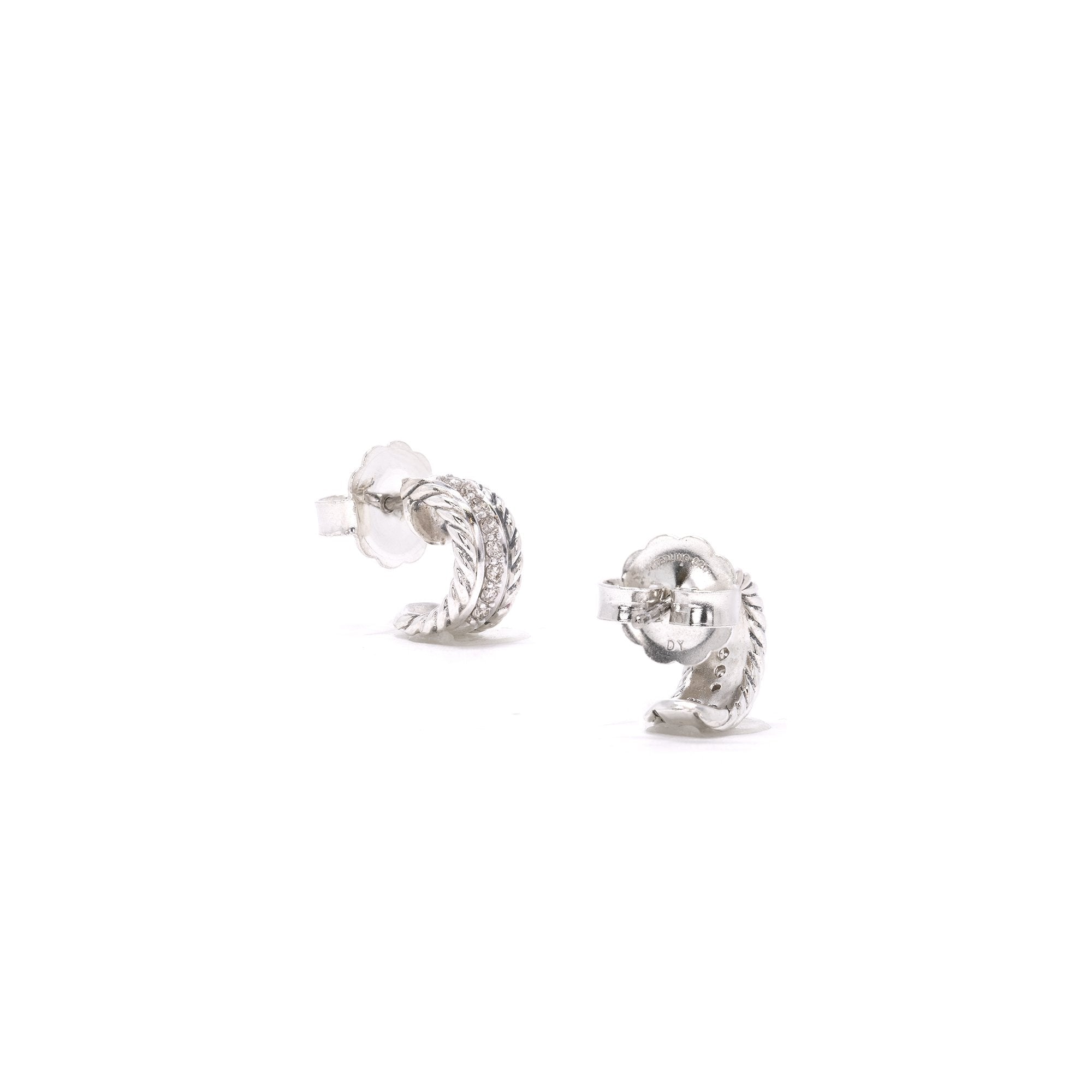 David Yurman Cable Classic Diamond Hoop Earrings