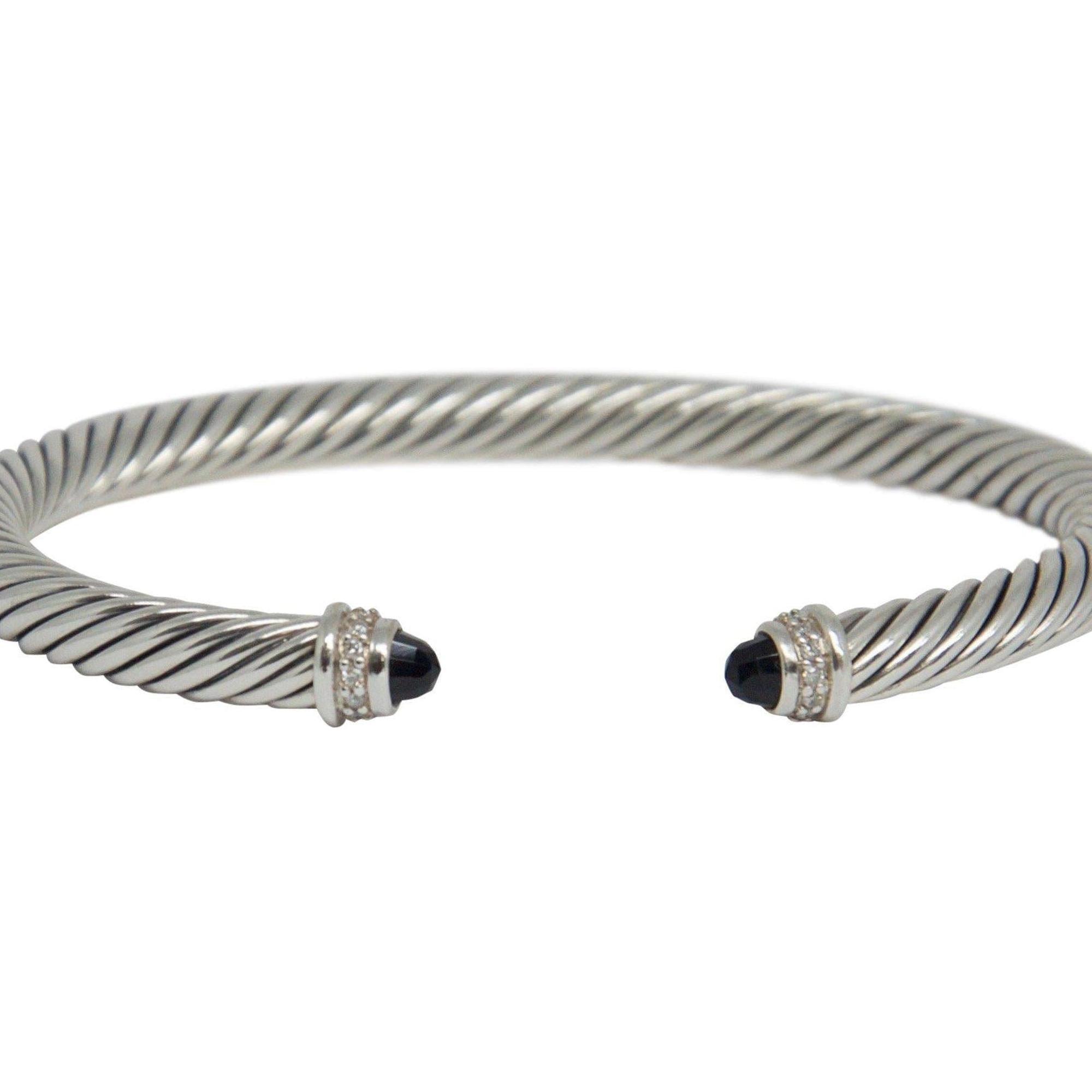 David Yurman Cable Classics Bracelet with Black Onyx and Diamonds