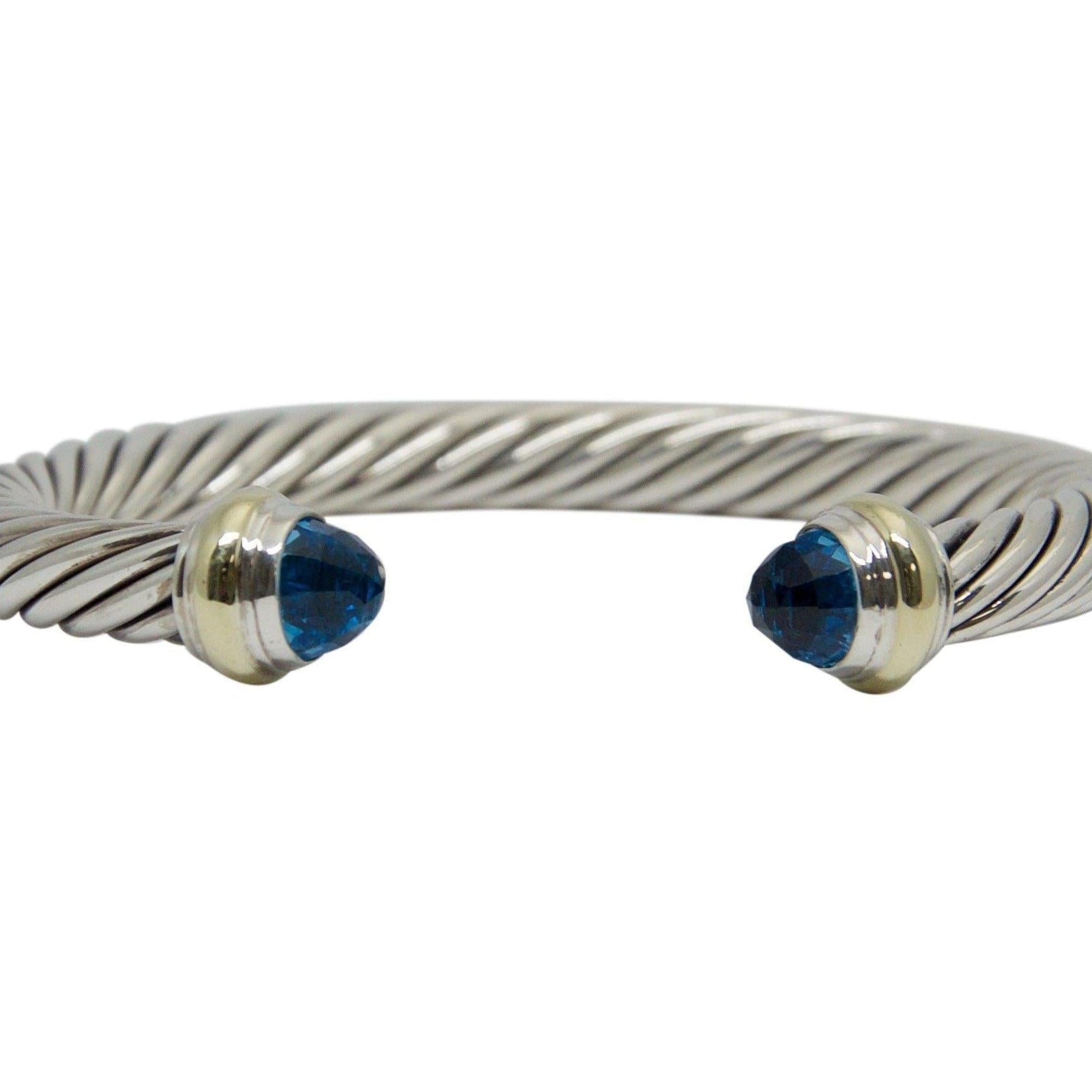 David Yurman Cable Classics Bracelet with Blue Topaz