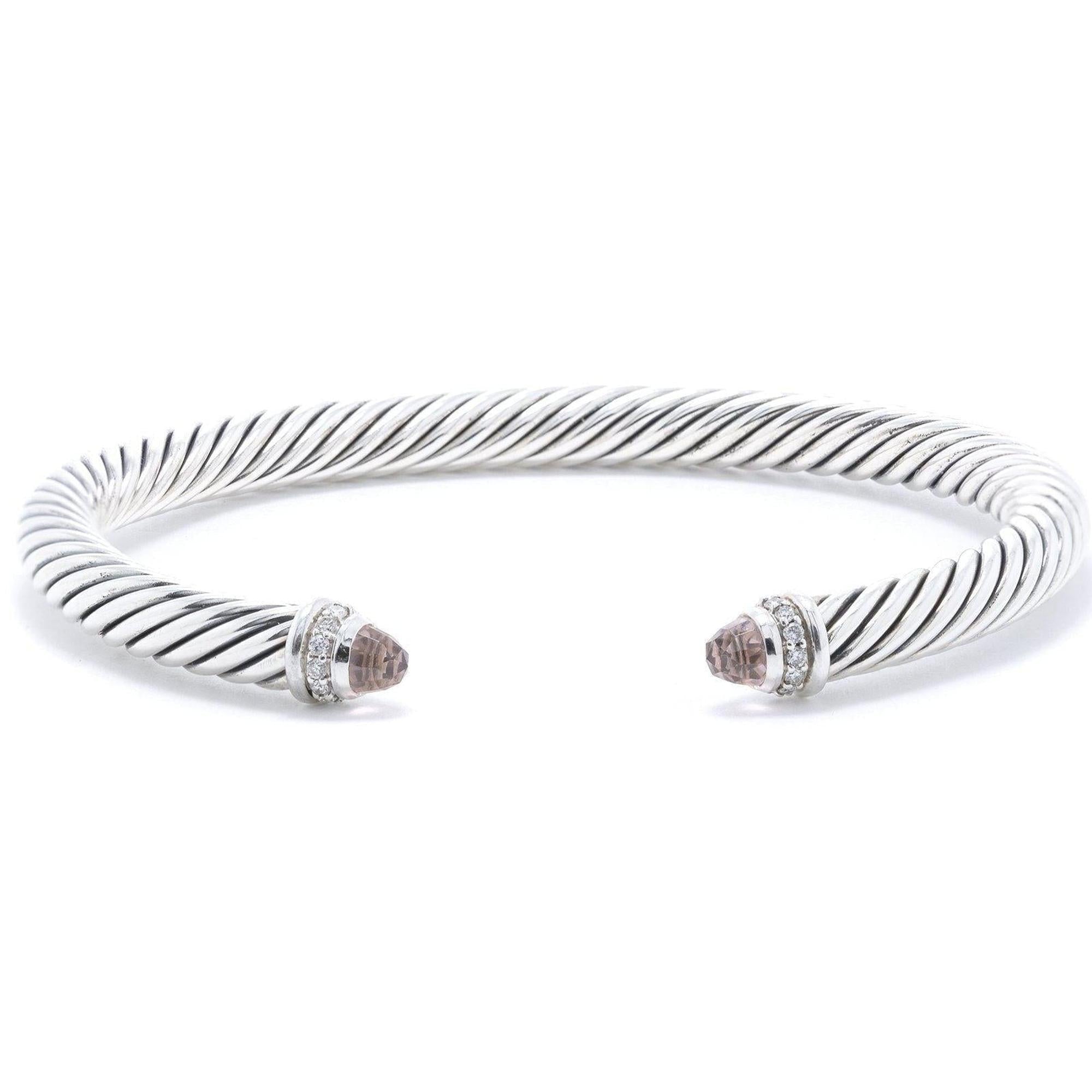 David Yurman Cable Classics Bracelet with Morganite and Diamonds