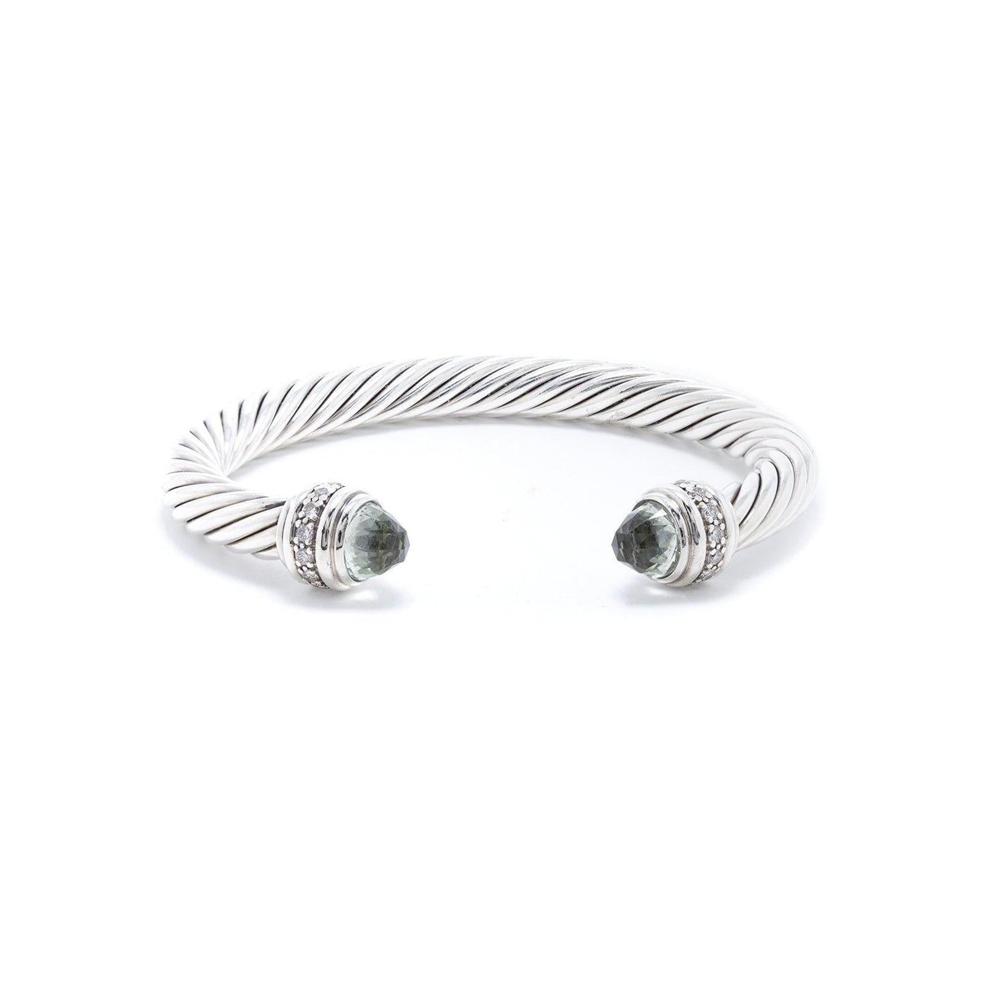 David Yurman Cable Classics Bracelet with Prasiolite and Diamonds