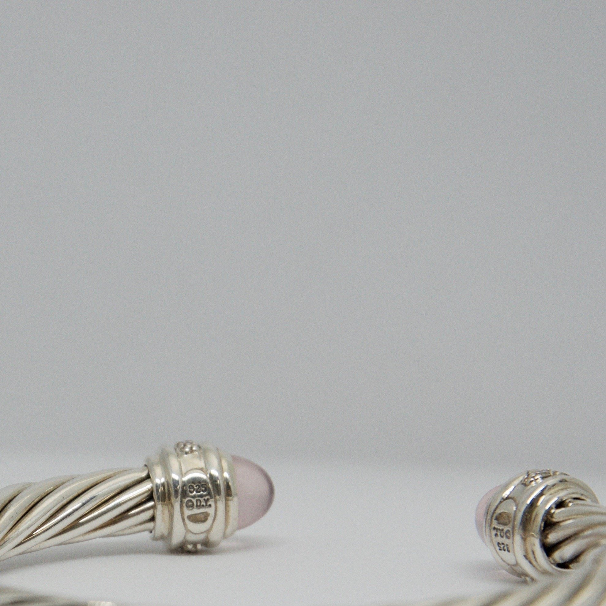 David Yurman Cable Classics Bracelet with Rose Quartz and Diamonds