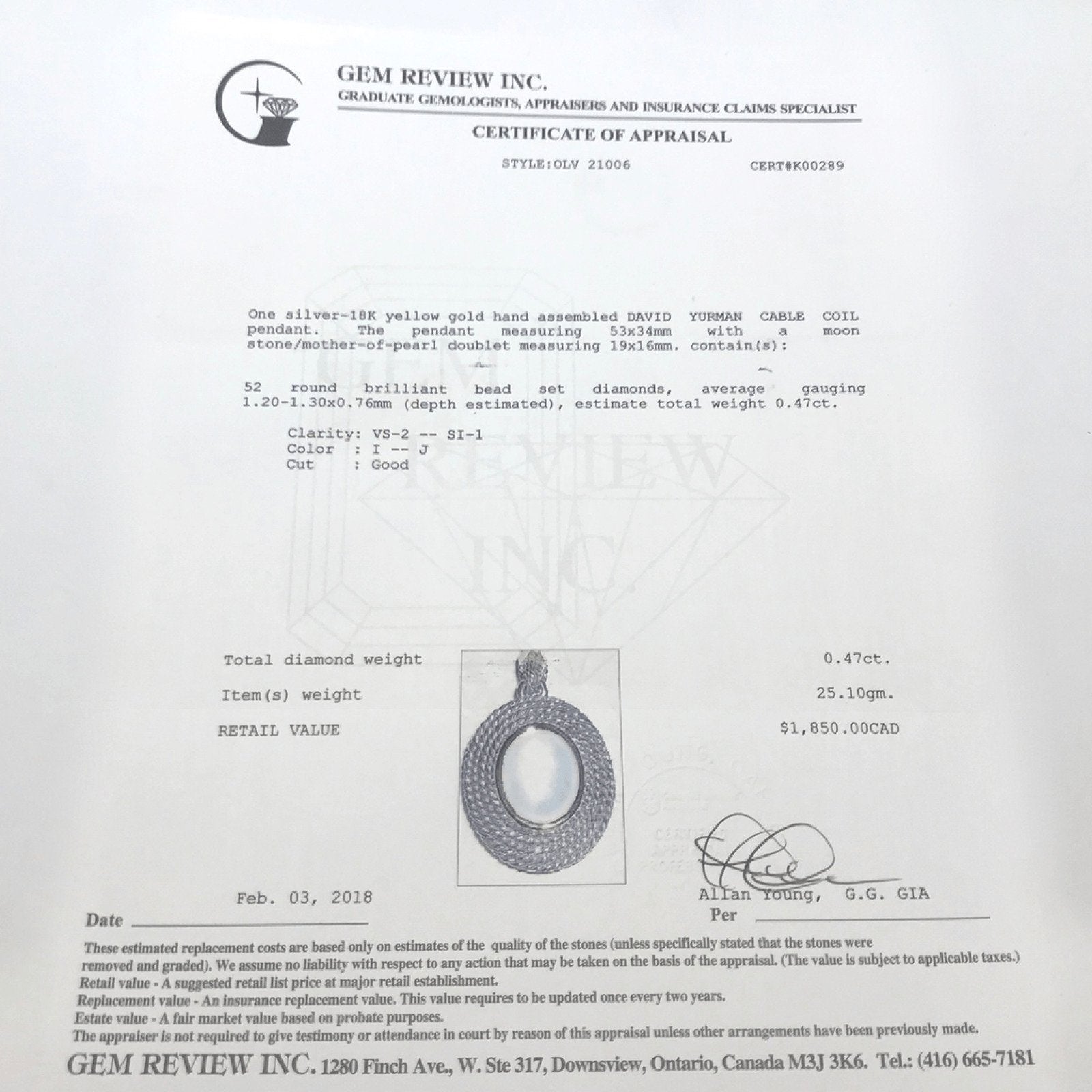 David Yurman Cable Coil Pendant