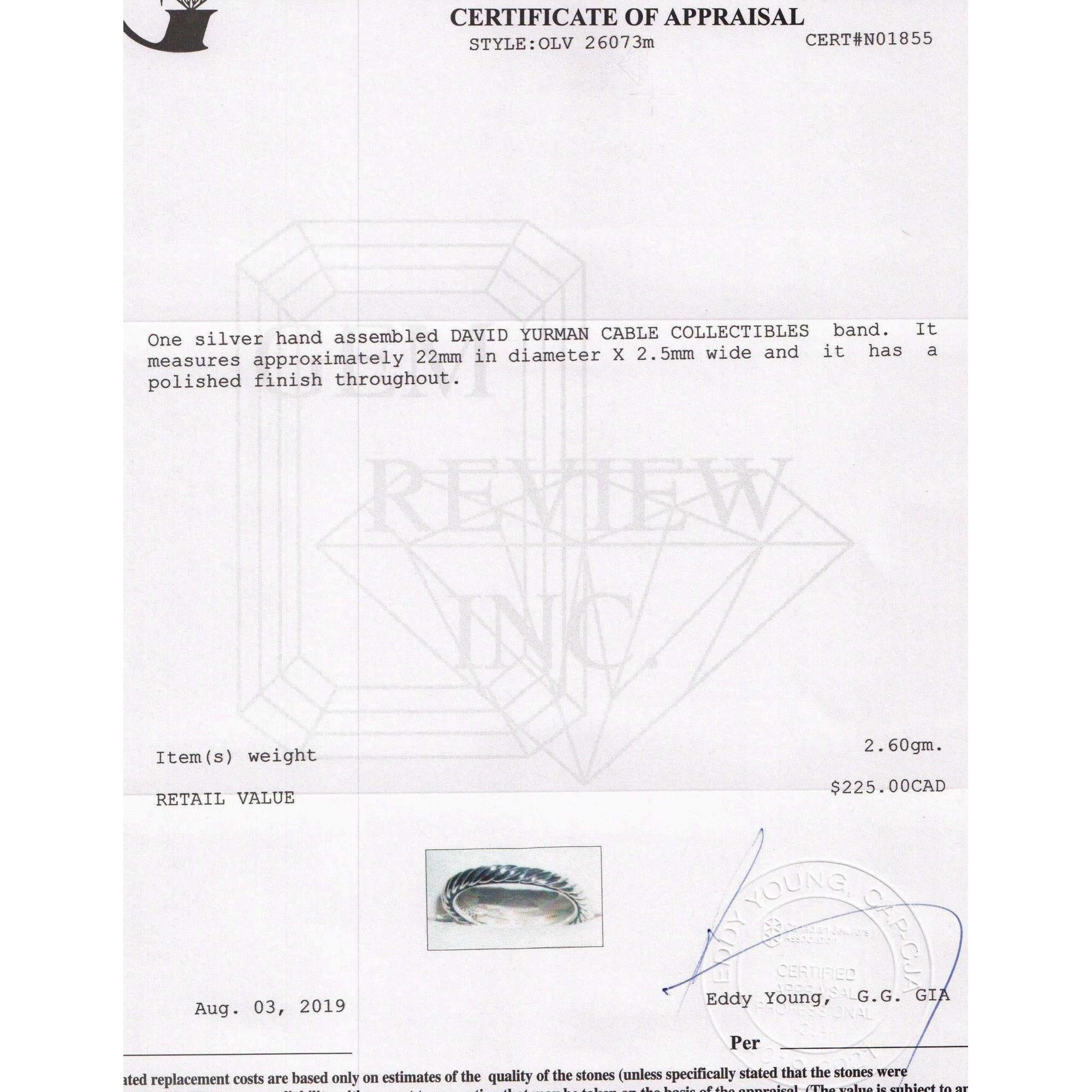 David Yurman Cable Collectibles Band Ring