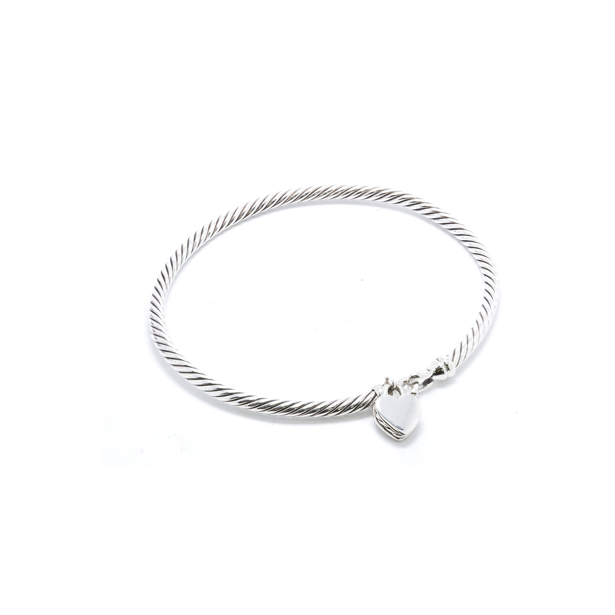 David Yurman Cable Collectibles Diamond Heart Lock Bracelet