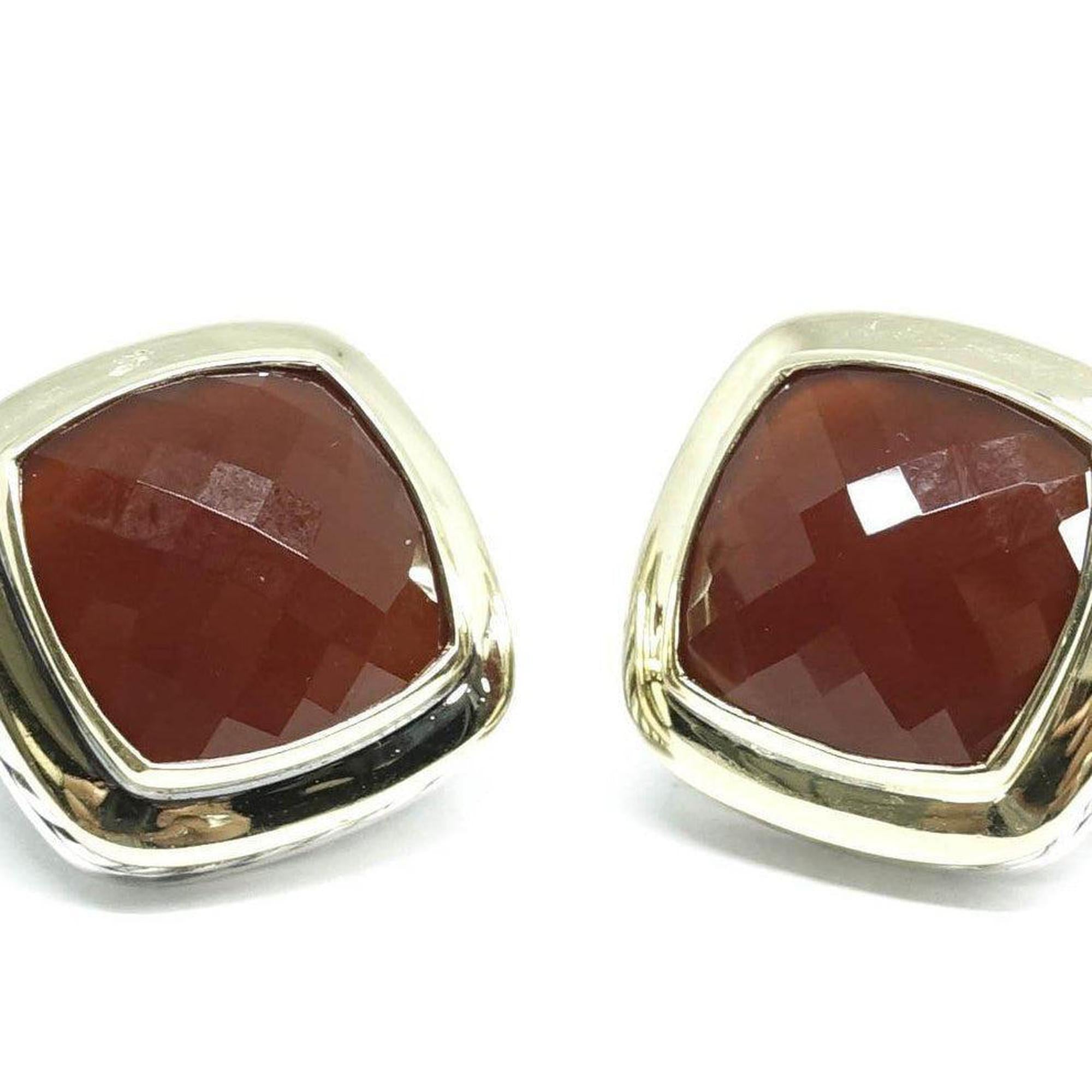 David Yurman Carnelian 2-Tone Albion Earrings