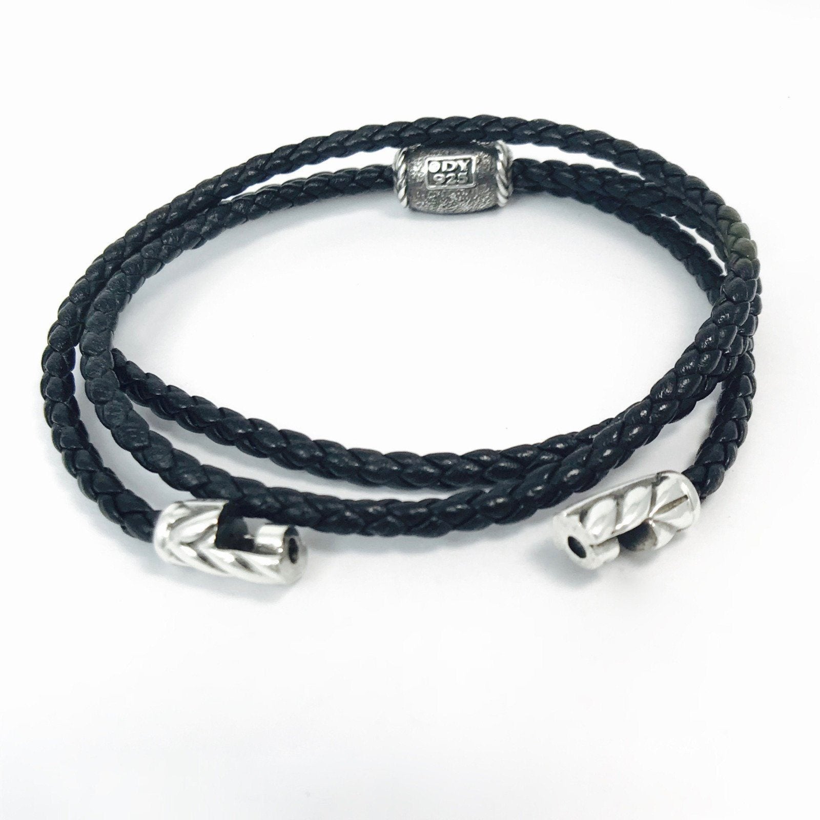 David Yurman Chevron Narrow Triple Wrap Woven Leather Bracelet