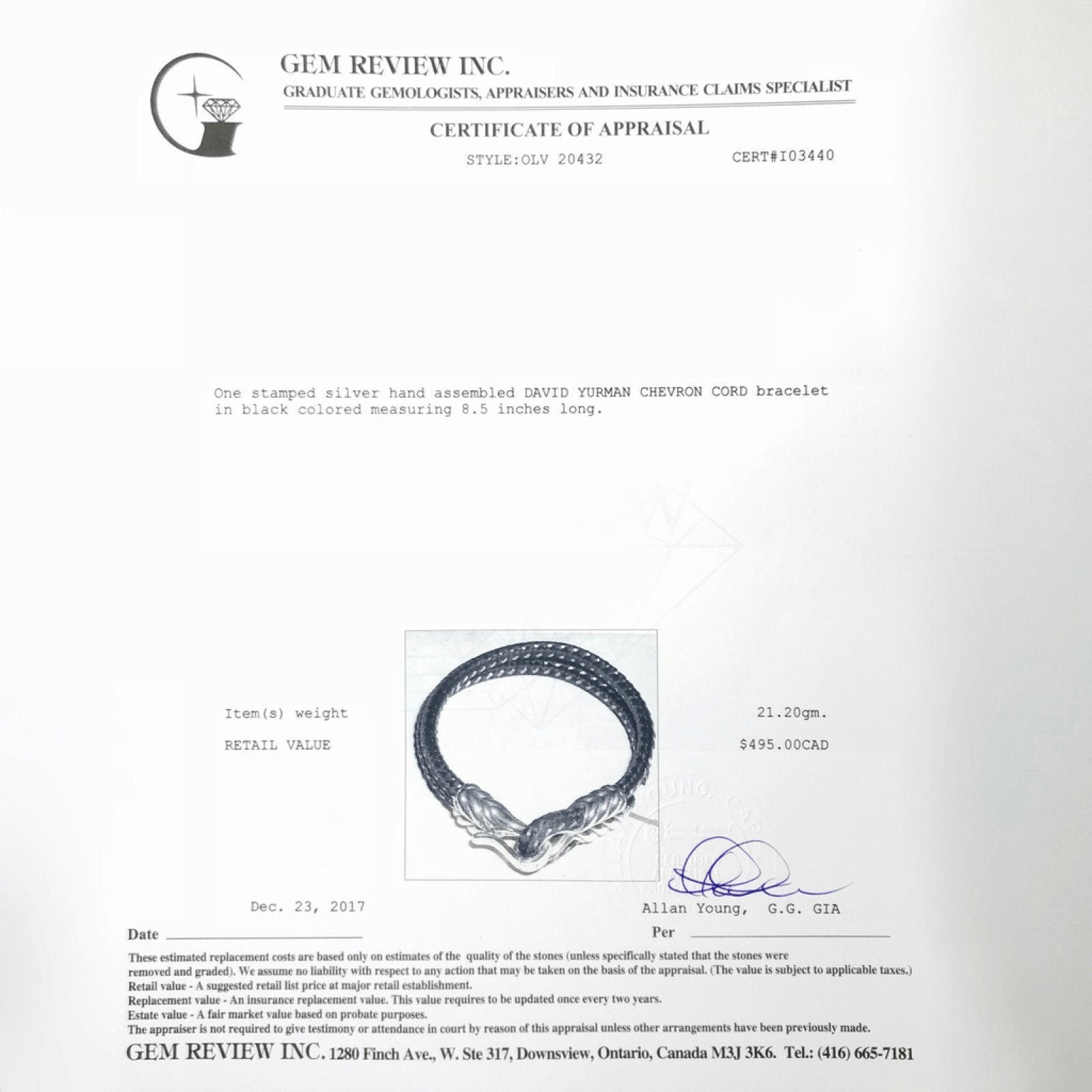 David Yurman Chevron Woven Cord Bracelet