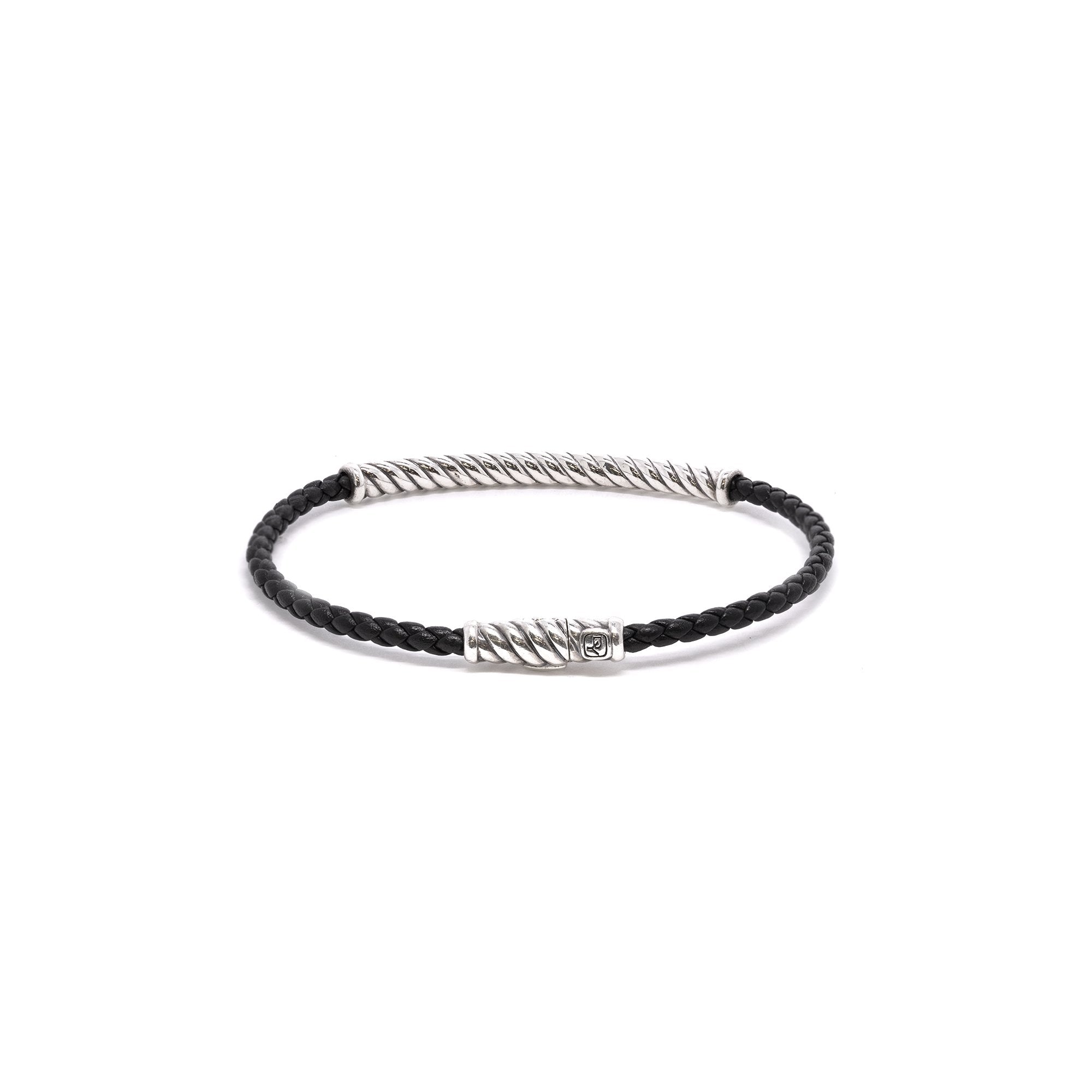 David Yurman Chevron Woven Leather Bracelet