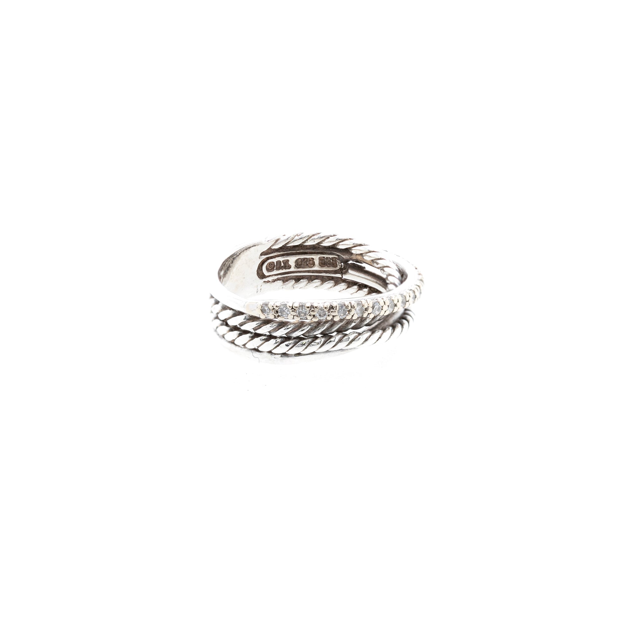 David Yurman Crossover Band Ring with Diamonds