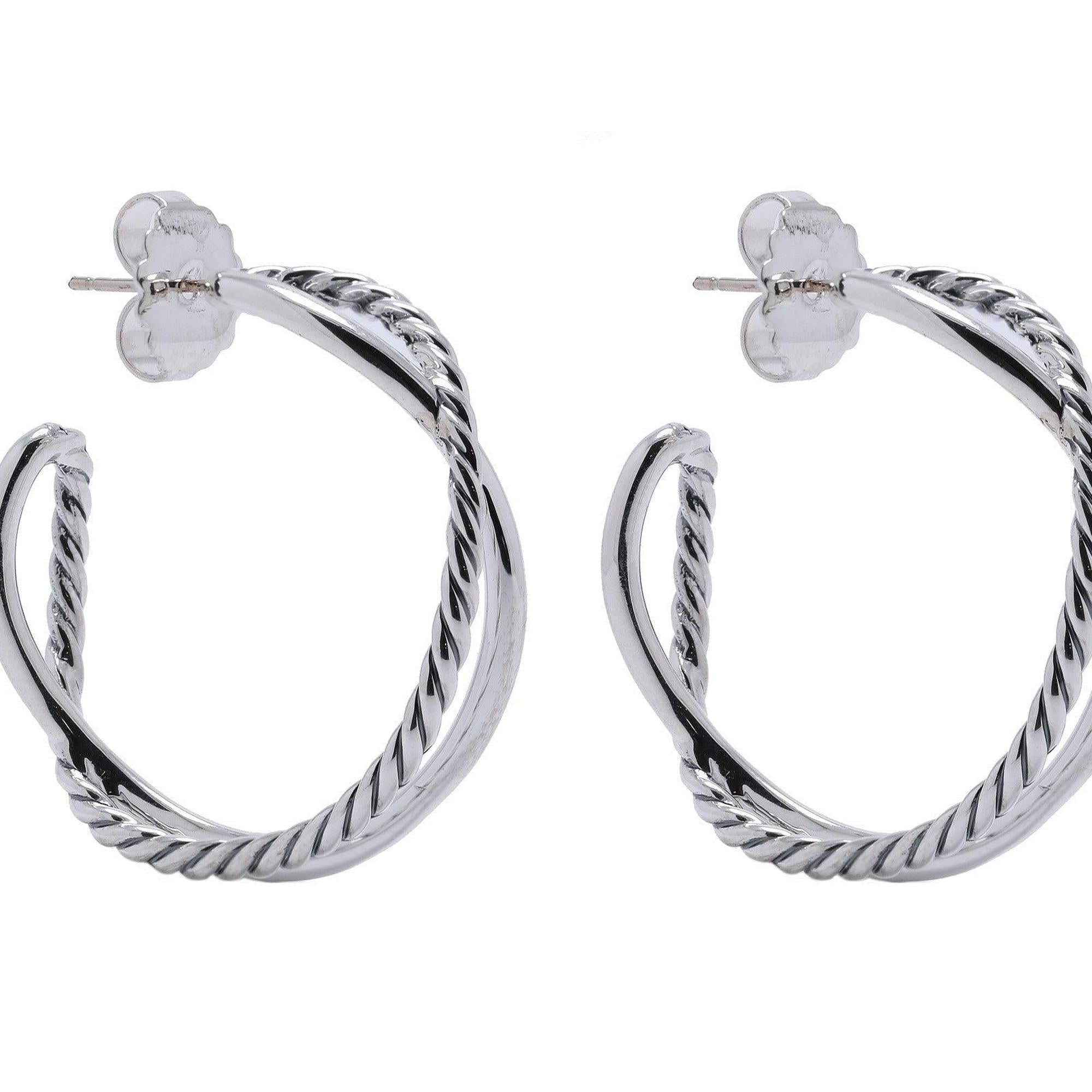 David Yurman Crossover Hoop Earrings