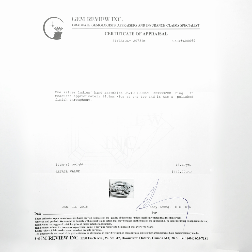 David Yurman Crossover Narrow Ring