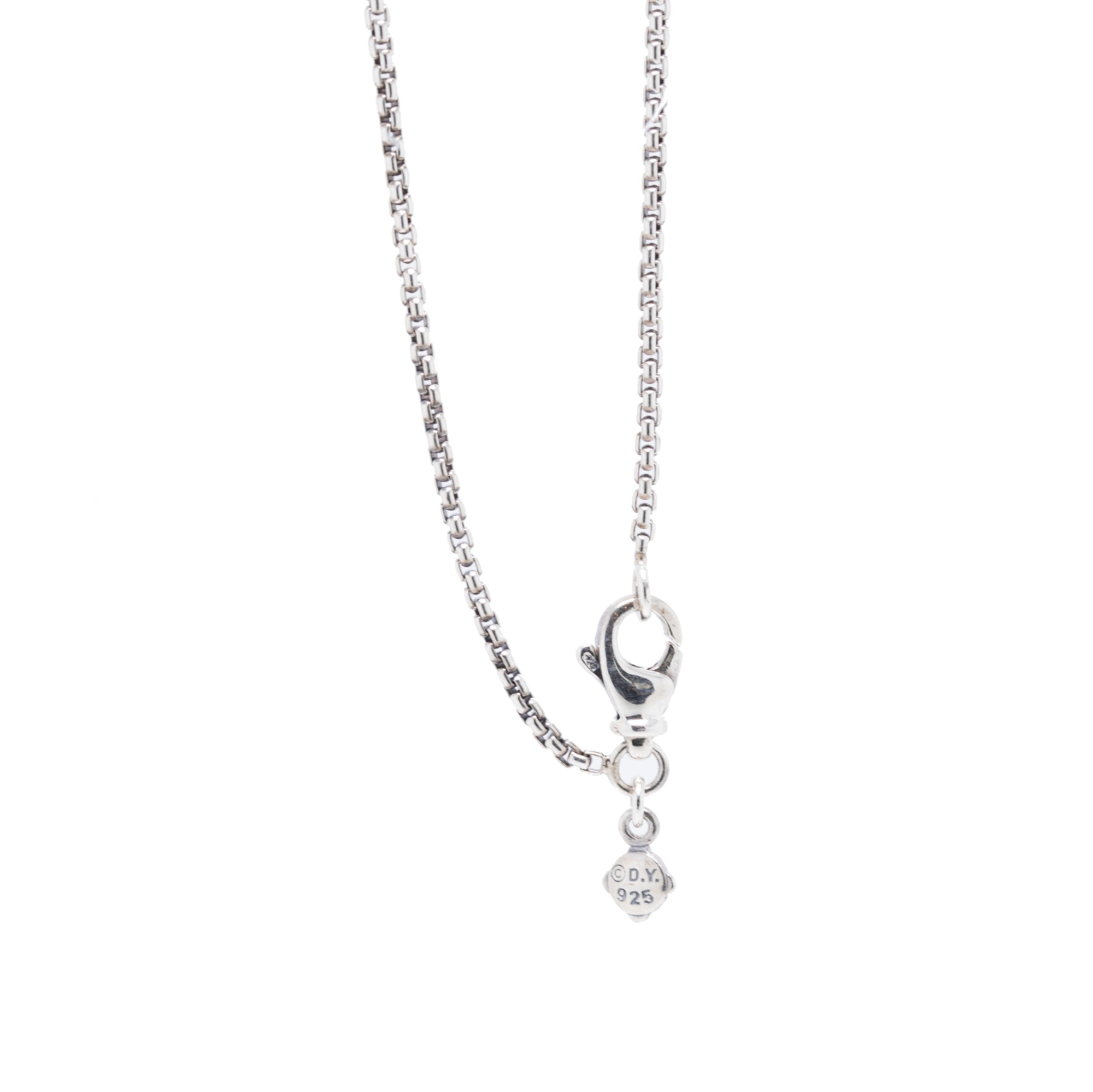 David Yurman Cushion On Point Pendant Necklace with London Blue Topaz & Diamonds