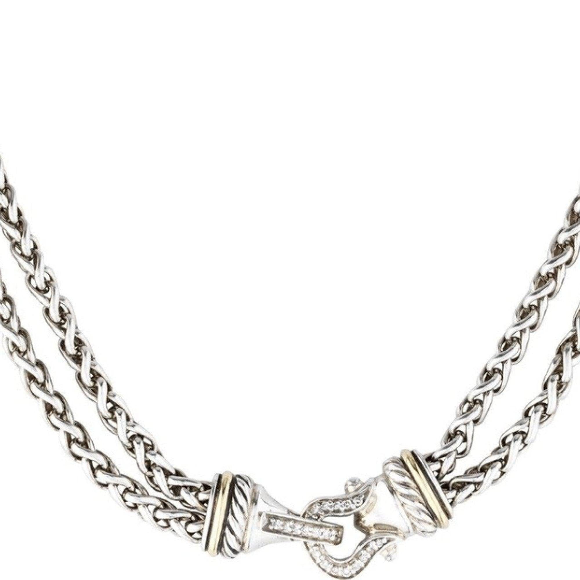 David Yurman Diamond Buckle Necklace
