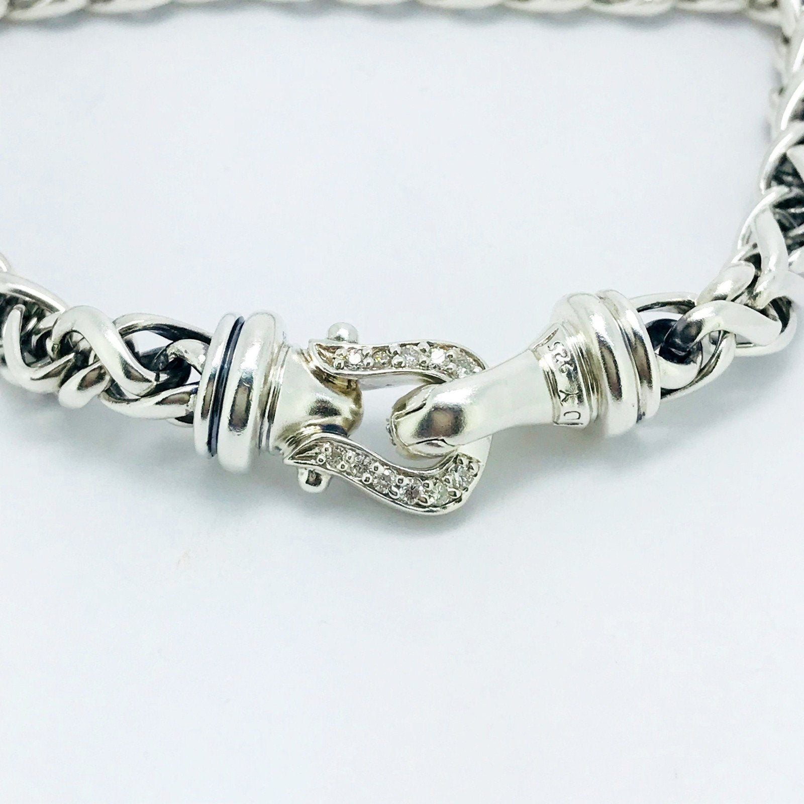 David Yurman Diamond Buckle Wheat Chain Bracelet