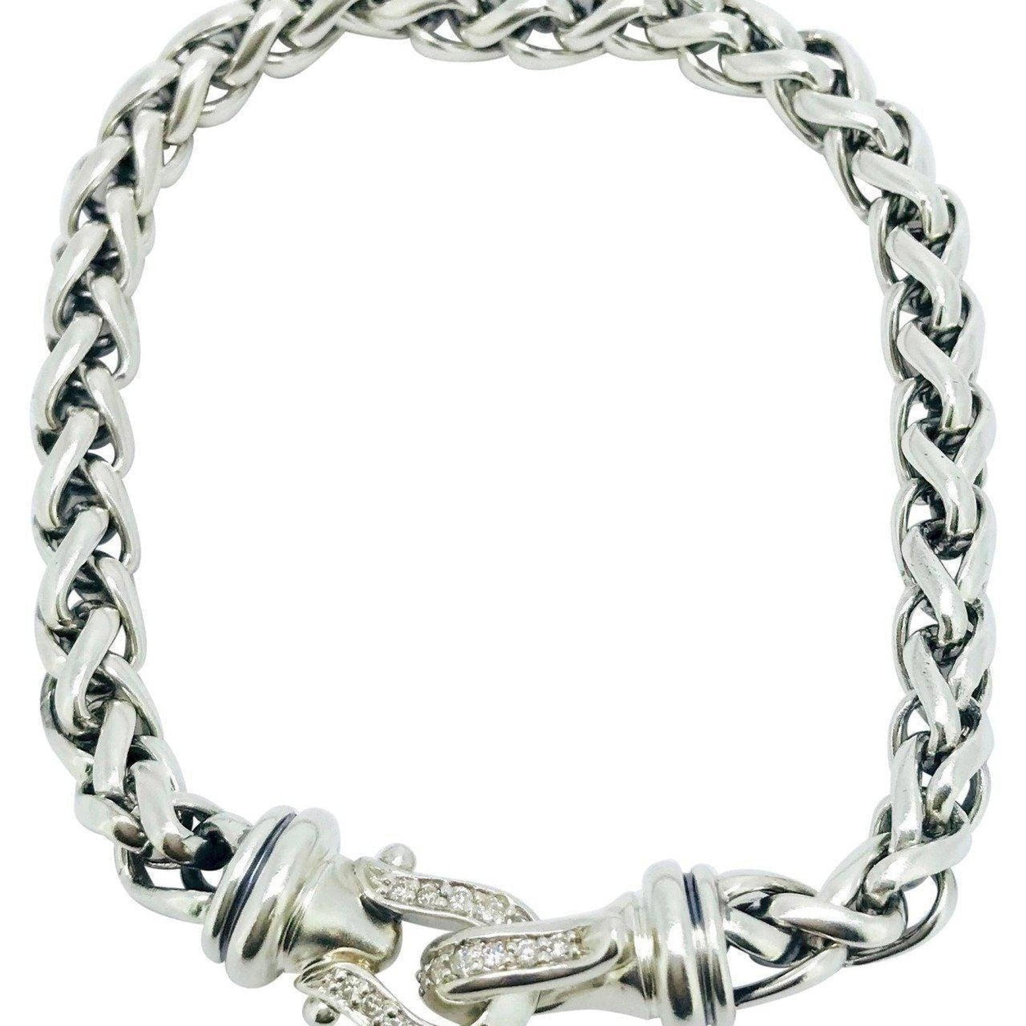 David Yurman Diamond Buckle Wheat Chain Bracelet