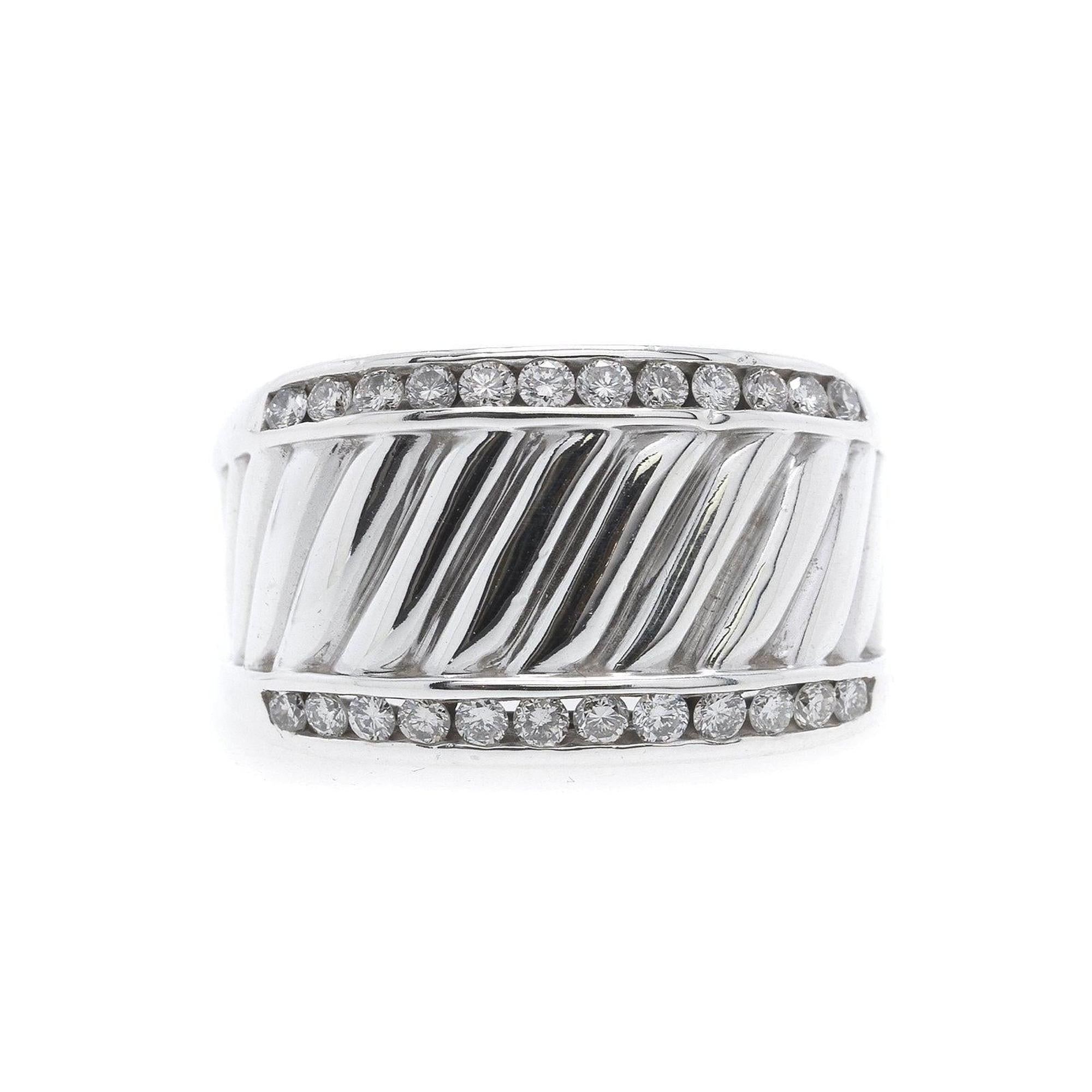 David Yurman Diamond Cable Cigar Band Ring