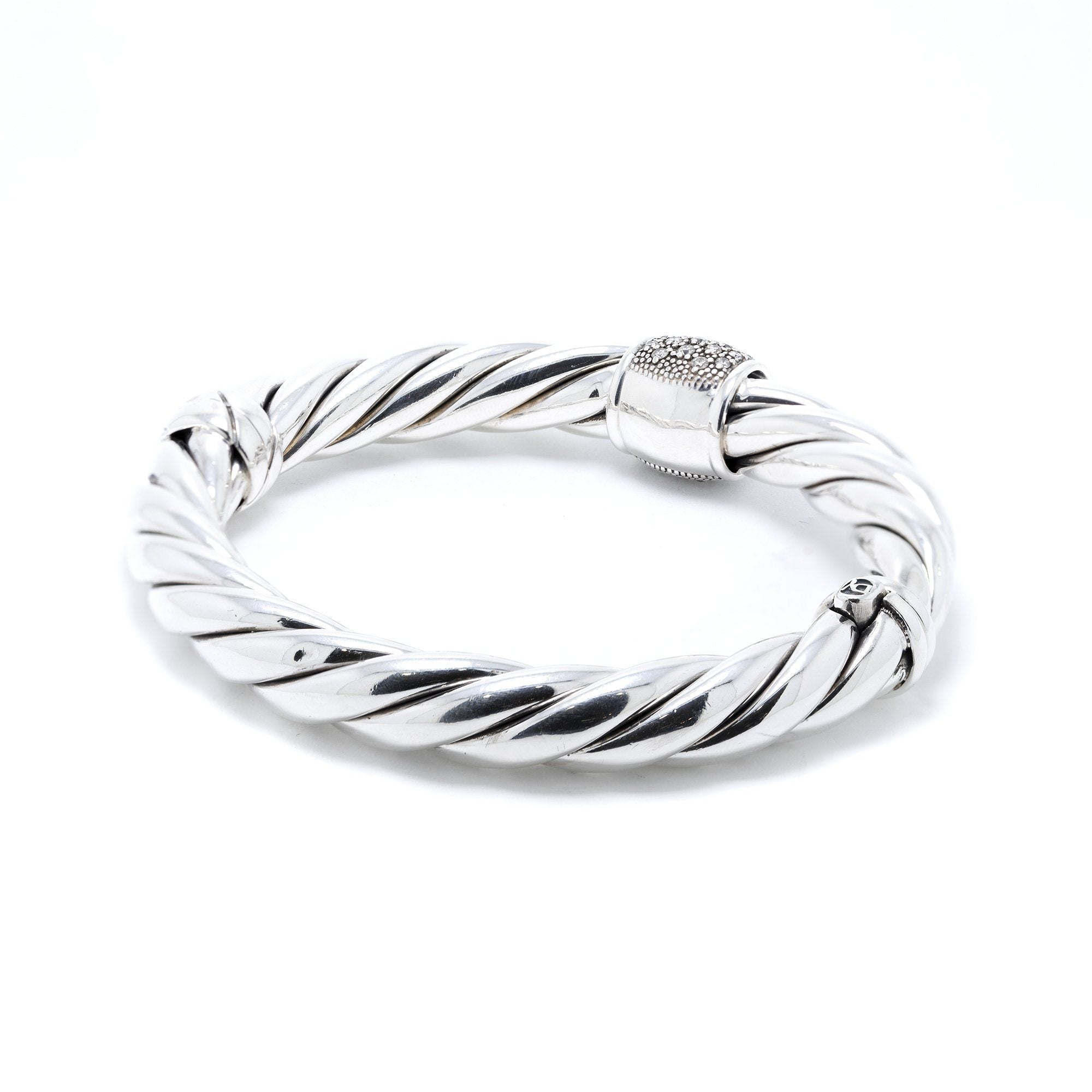 David Yurman Diamond Cable Hinged Bracelet