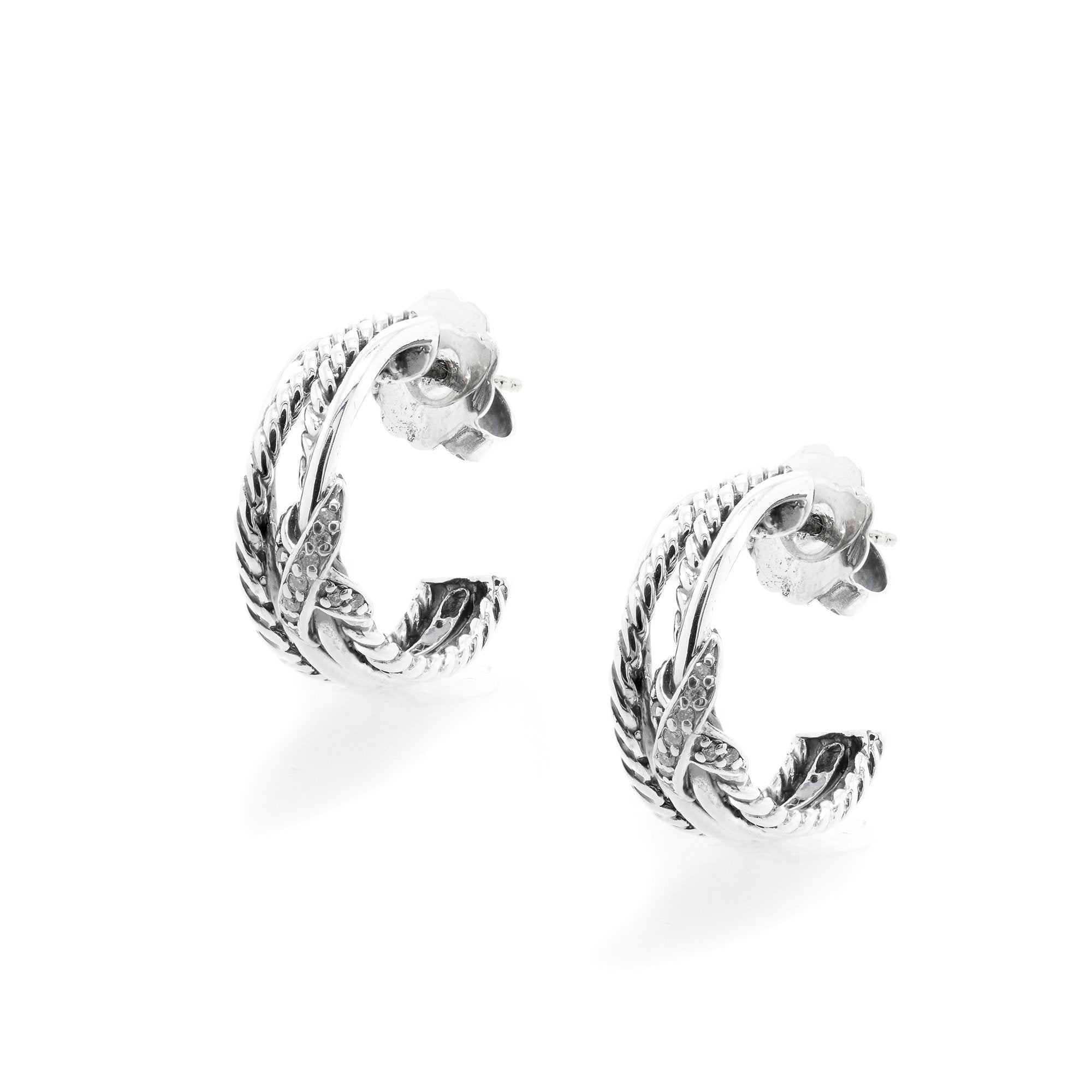 David Yurman Diamond Crossover X Earrings
