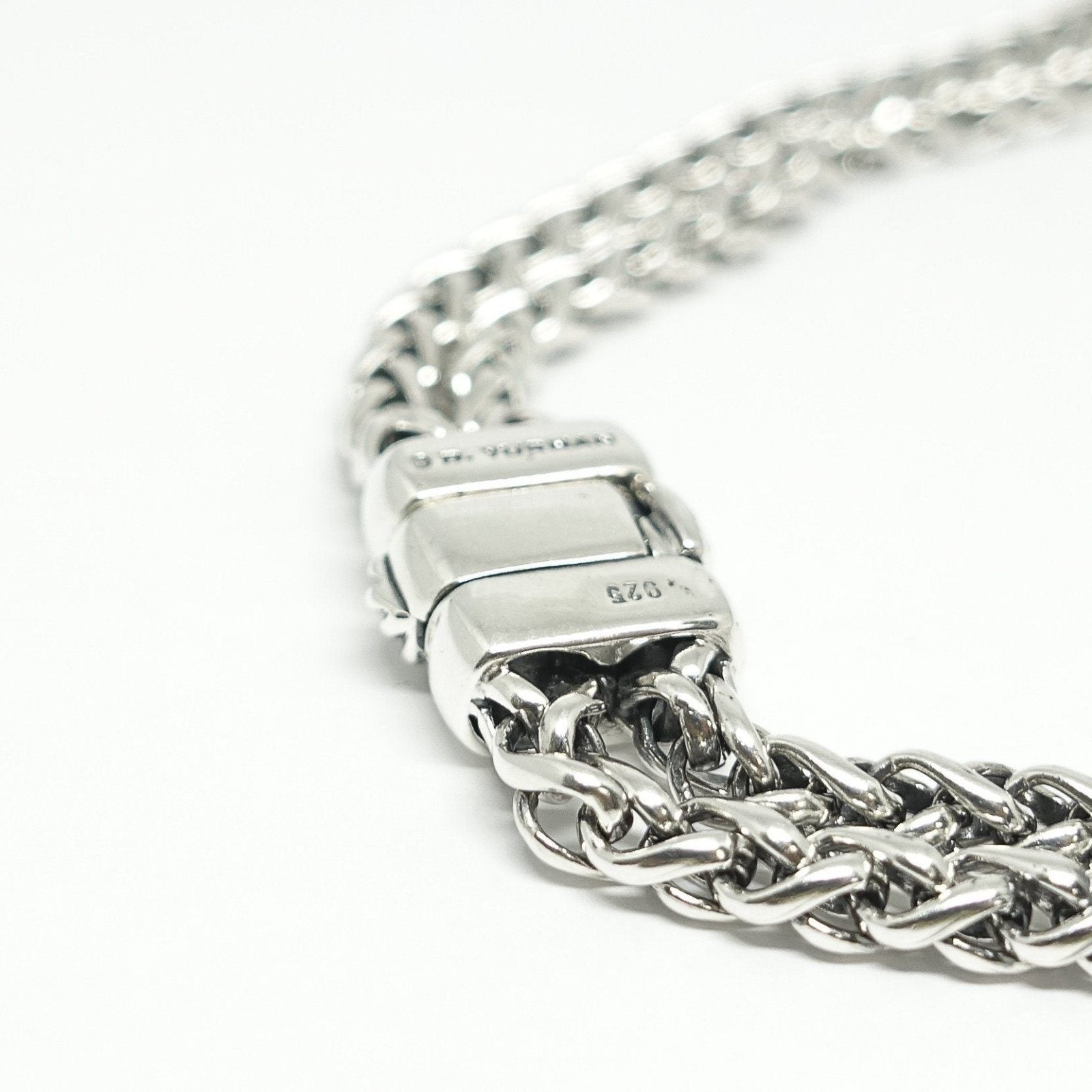 David Yurman Diamond Double Wheat Chain Necklace