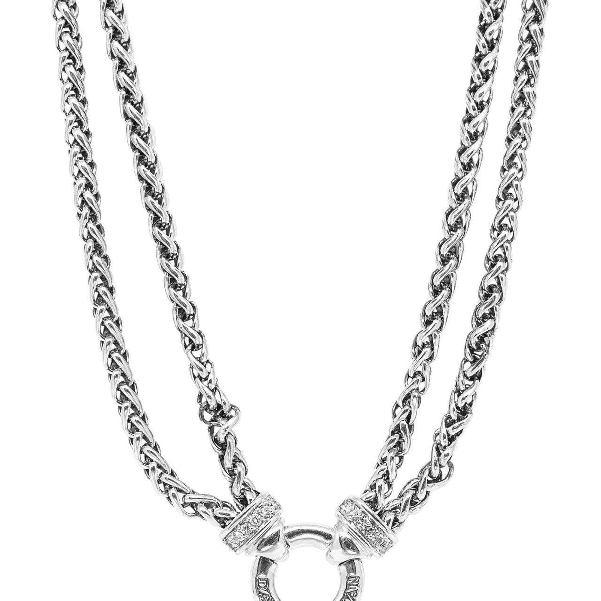 David Yurman Diamond Double Wheat Chain Necklace