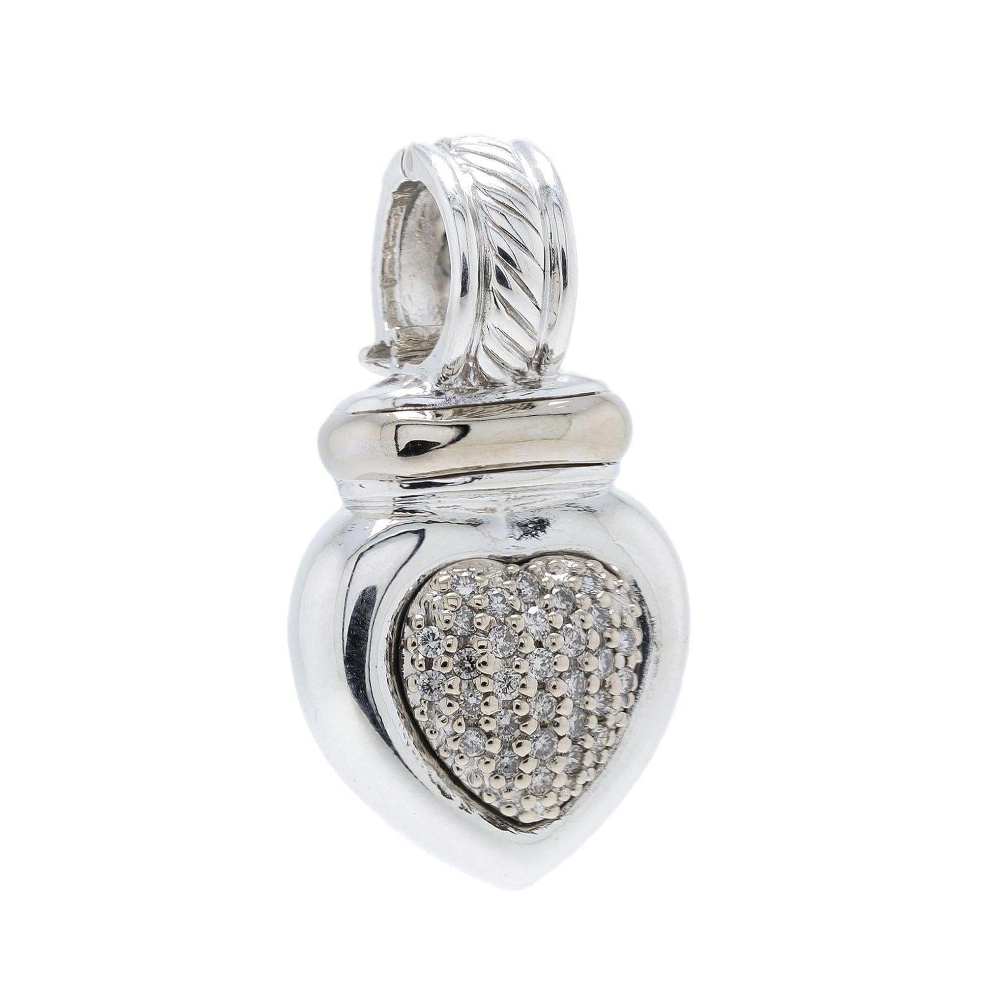 David Yurman Diamond Heart Enhancer Pendant