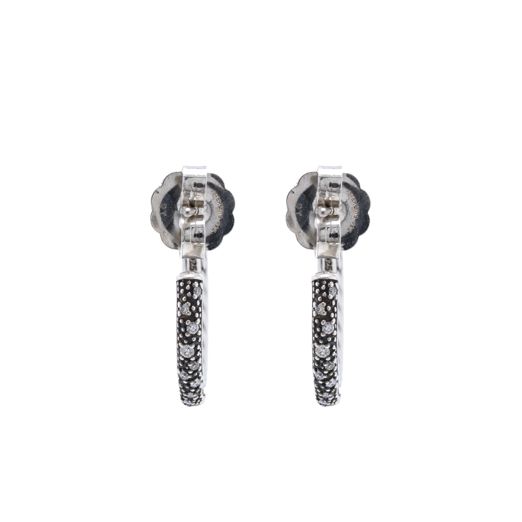 David Yurman Diamond Midnight Melange Small Hoop Earrings