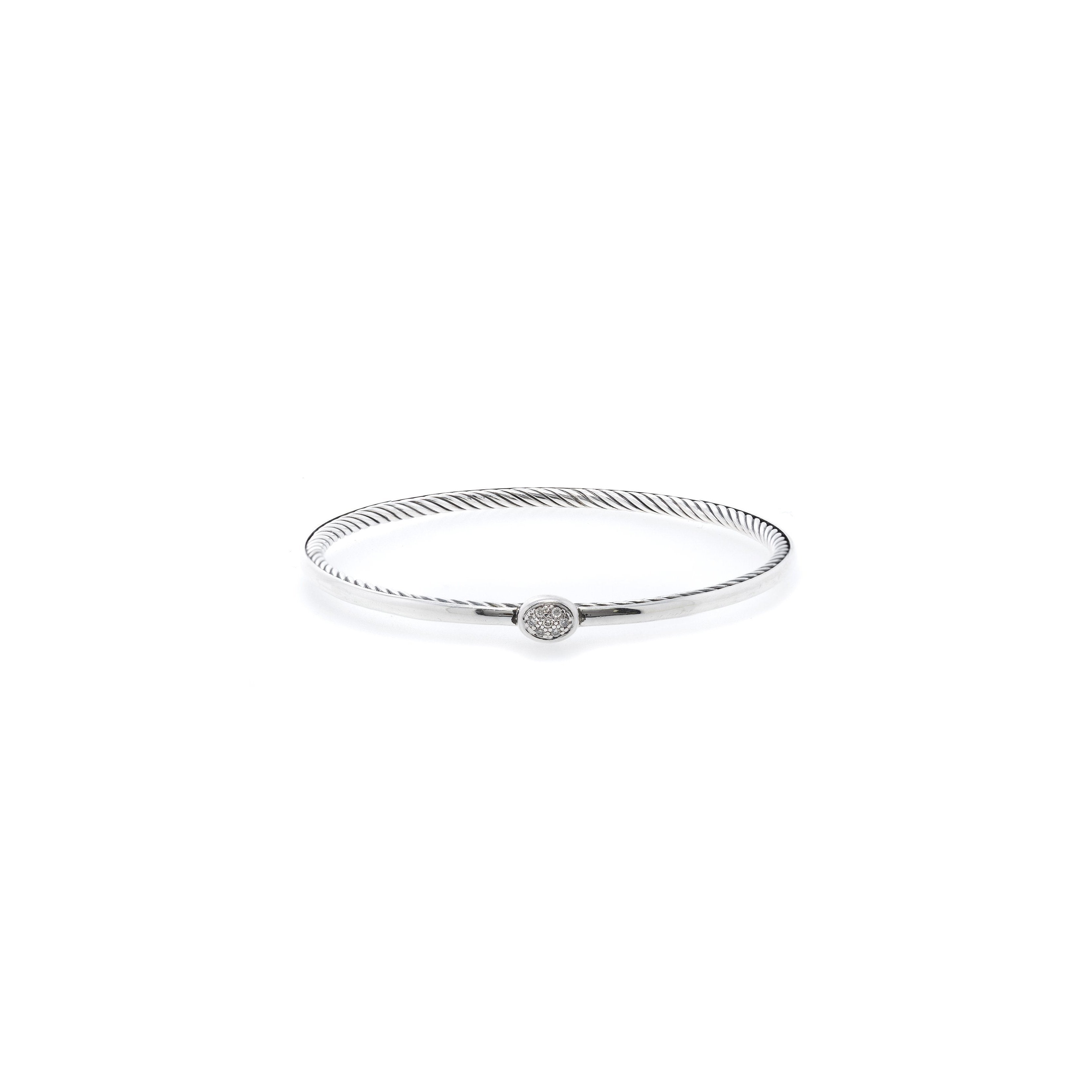 David Yurman Diamond Oval Confetti Bangle Bracelet