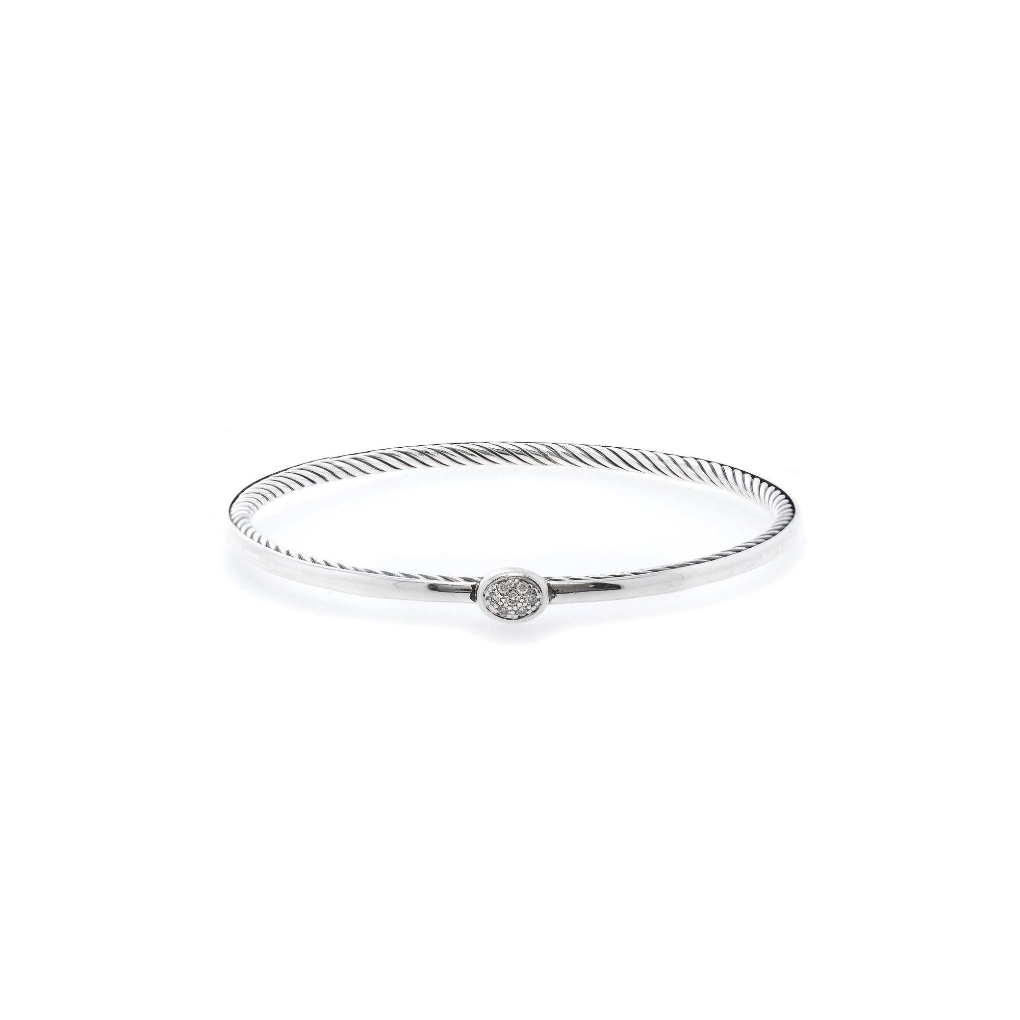 David Yurman Diamond Oval Confetti Bangle Bracelet
