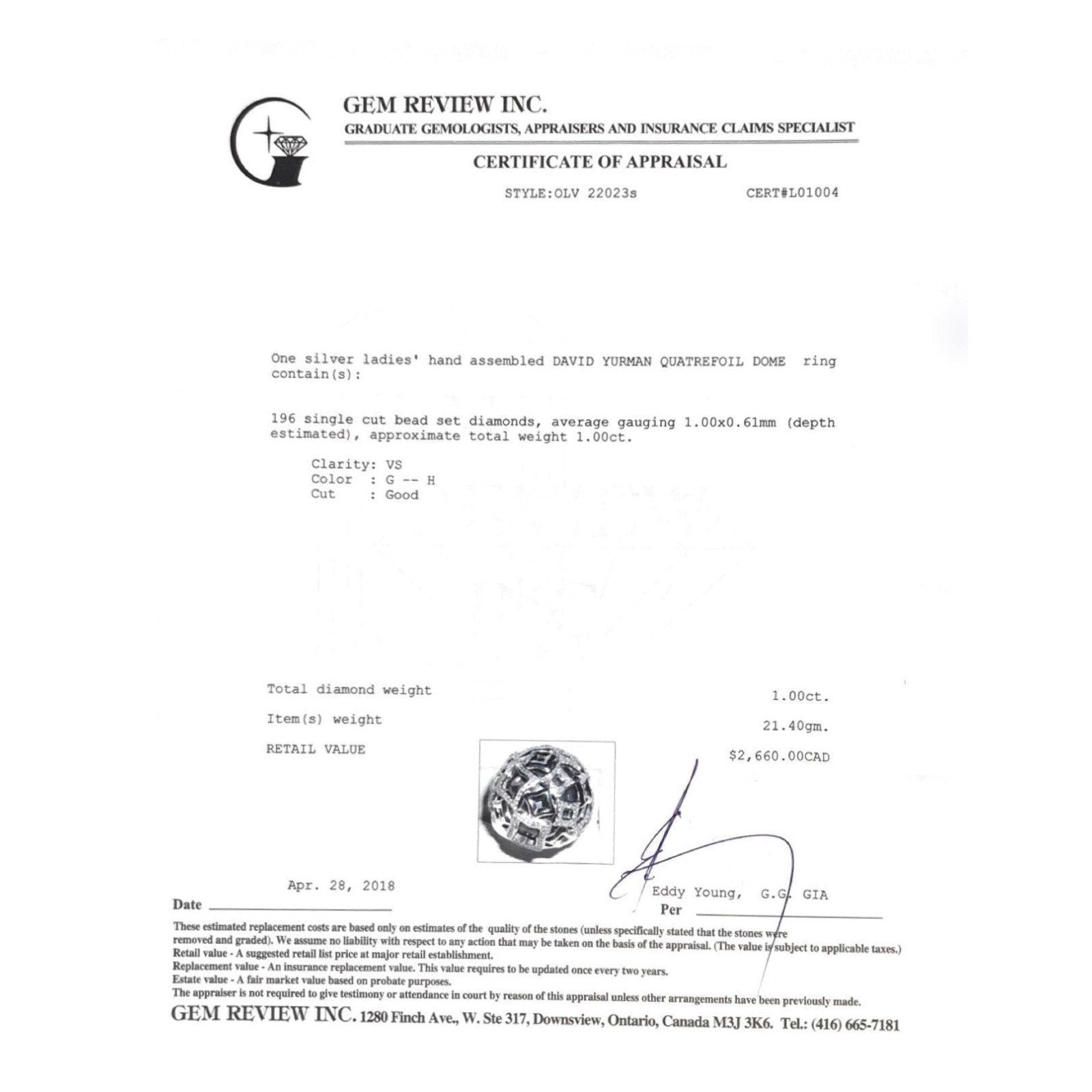 David Yurman Diamond Quatrefoil Dome Ring