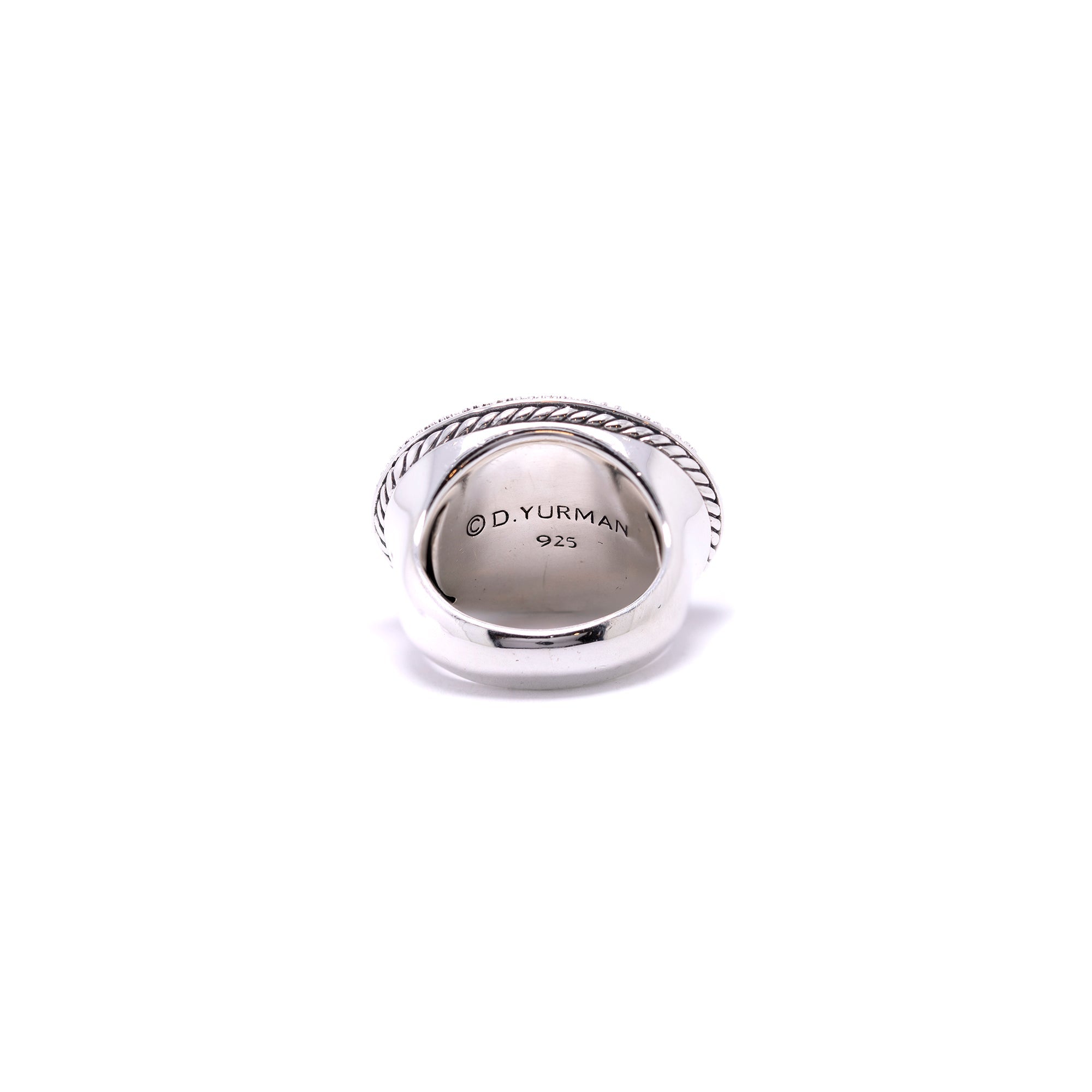 David Yurman Diamond Small Oval Midnight Melange Ring