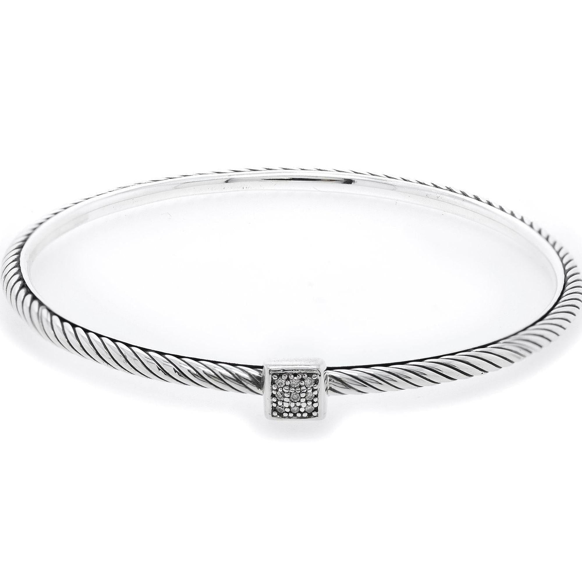 David Yurman Diamond Square Station Cable Bangle