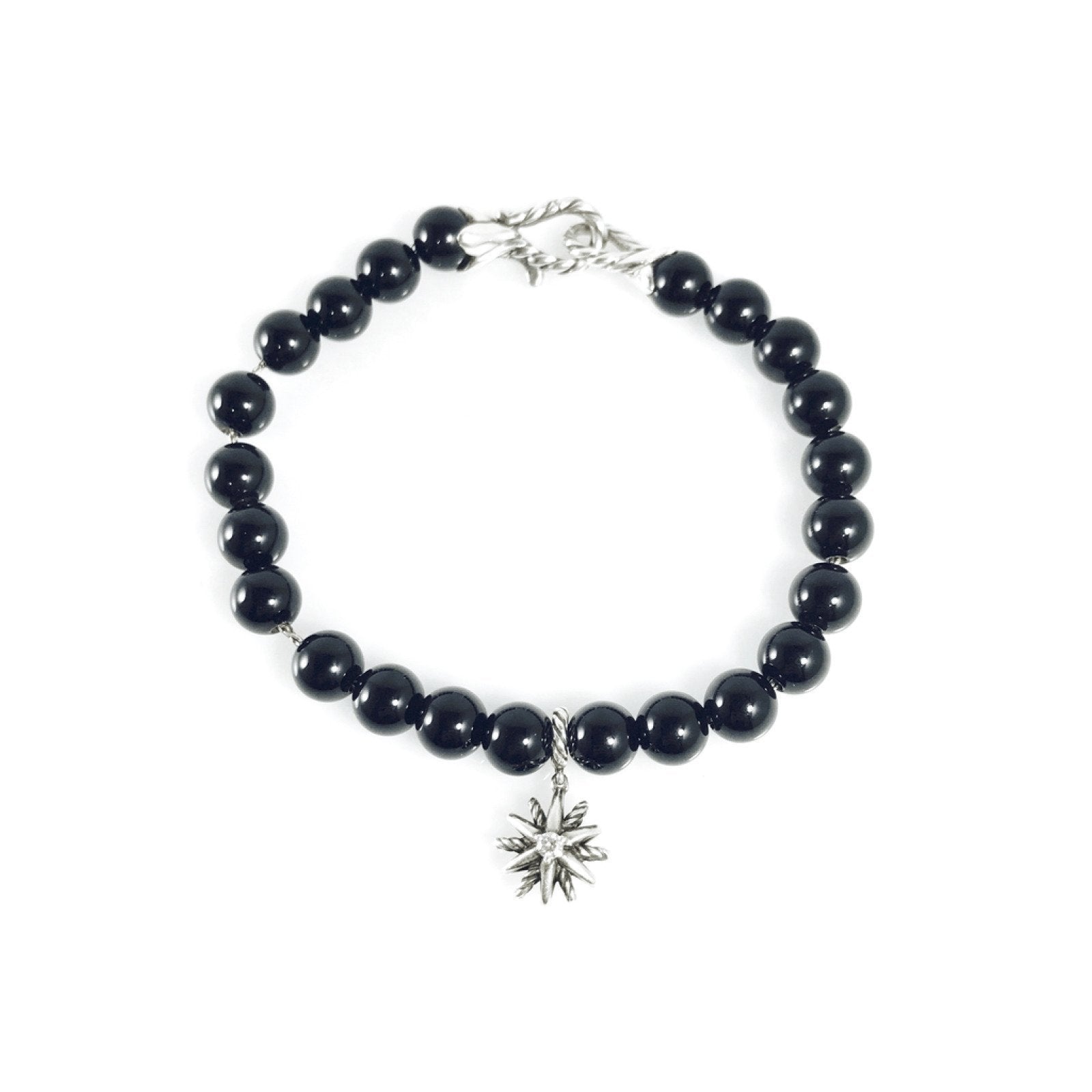 David Yurman Diamond Starburst Black Onyx Bead Bracelet
