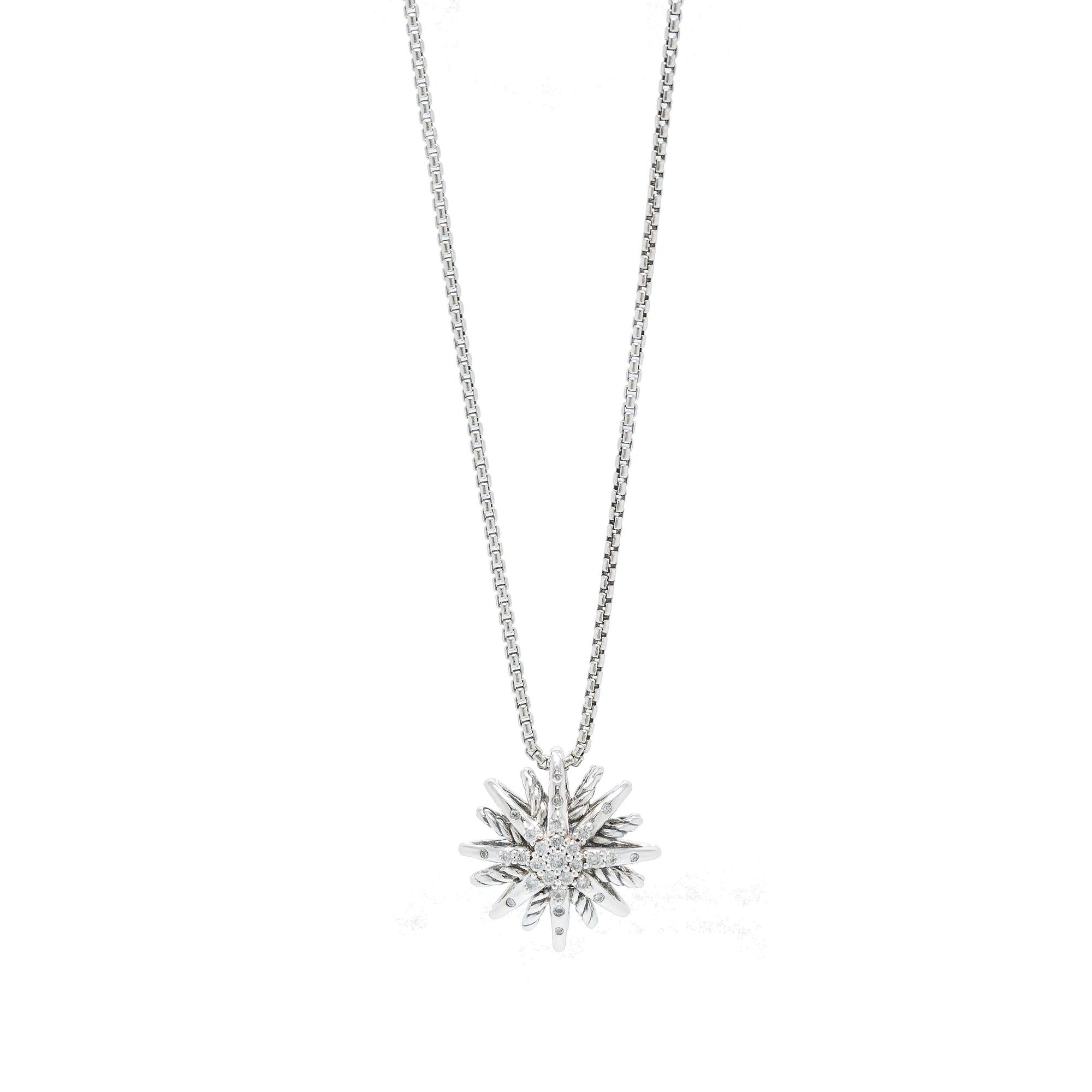 David Yurman Diamond Starburst Pendant Necklace