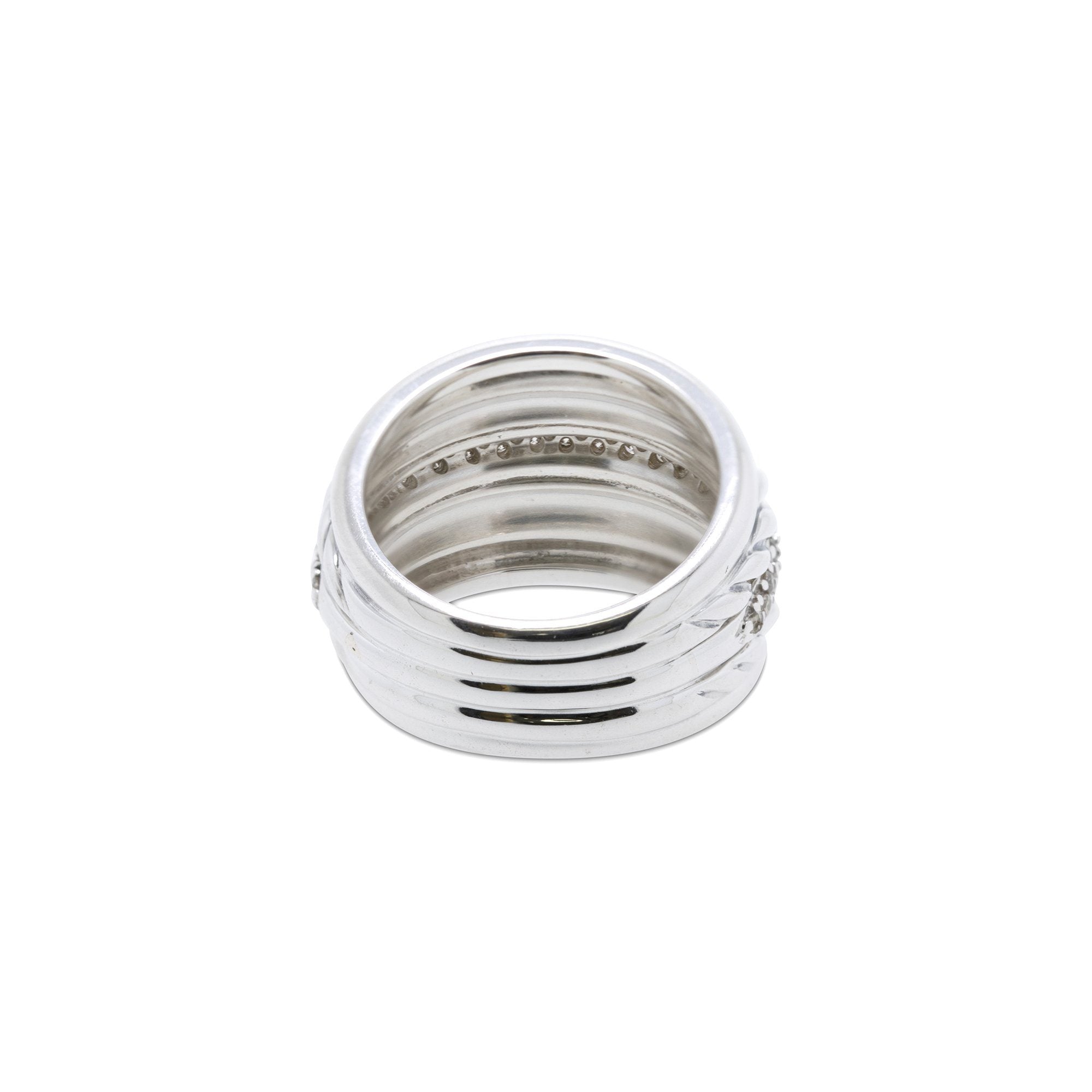 David Yurman Diamond Thoroughbred Sculpted Cable Band Ring