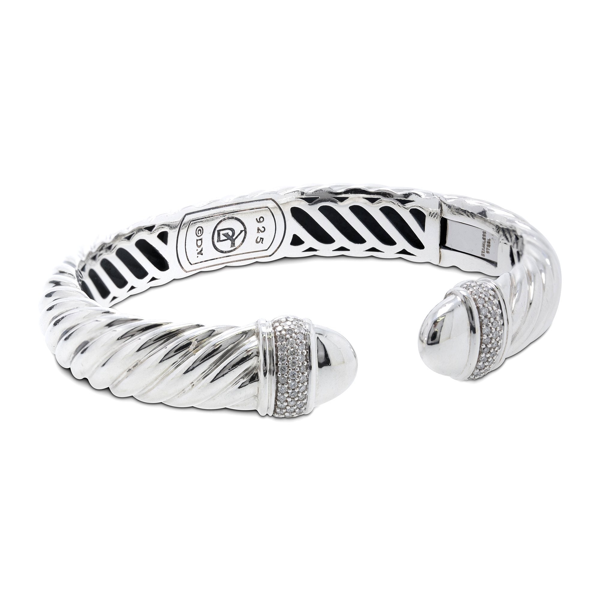 David Yurman Diamond Waverly Cable Bracelet