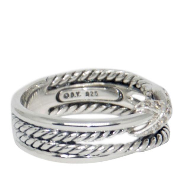 David Yurman Diamond 'X' Crossover Ring