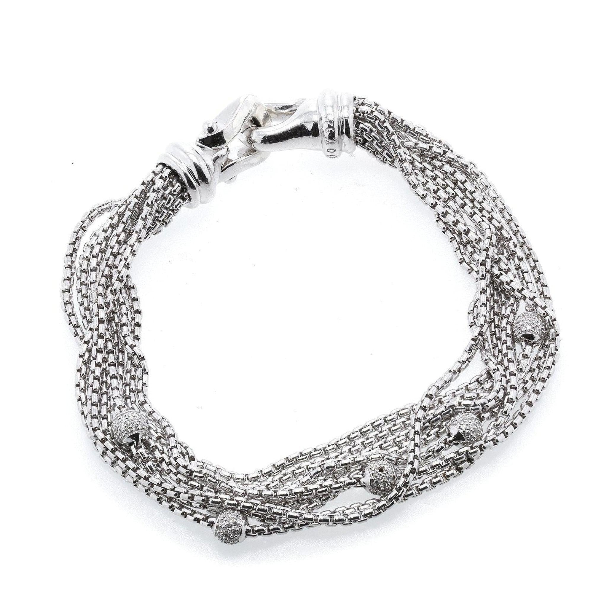 David Yurman Eight-Row Chain Bracelet with Diamonds