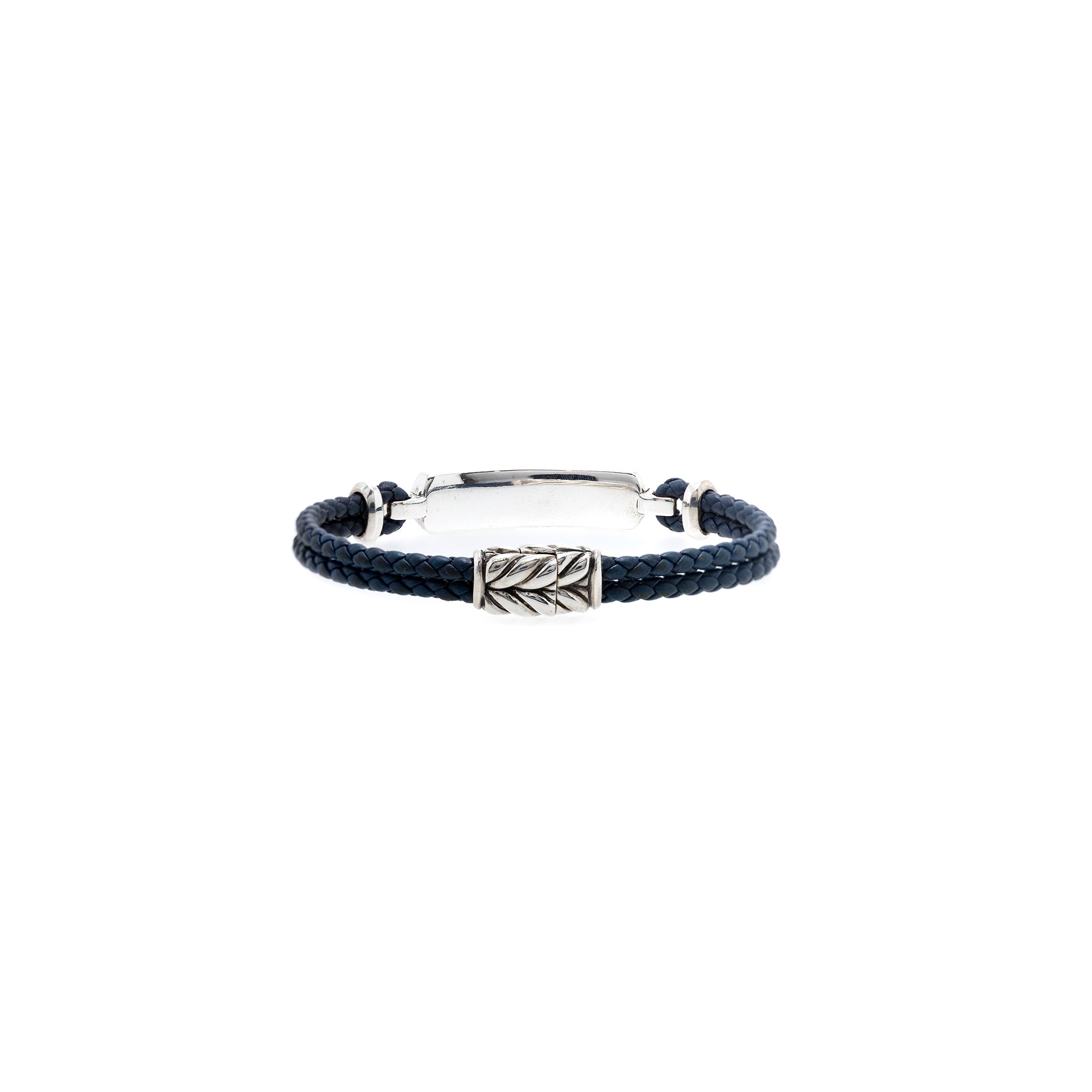 David Yurman Exotic Stone Bar Station Leather Bracelet with Lapis Lazuli