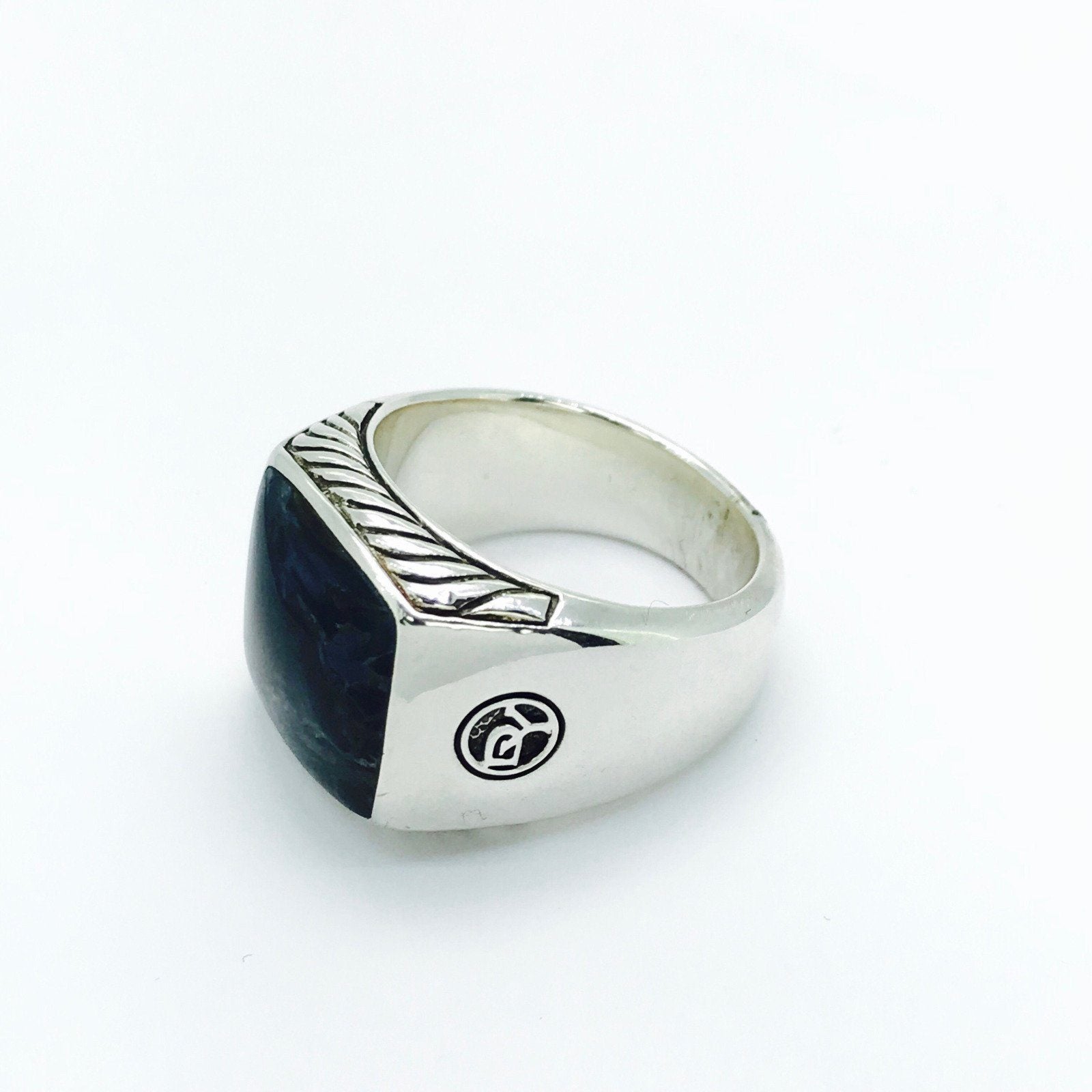 David Yurman Exotic Stone Signet Ring with Pietersite in Sterling Silver