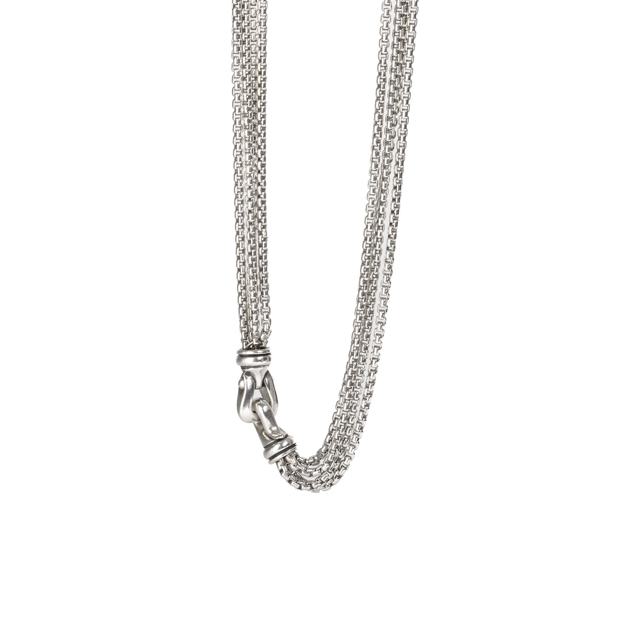 David Yurman Four-Row Chain Necklace with Diamonds